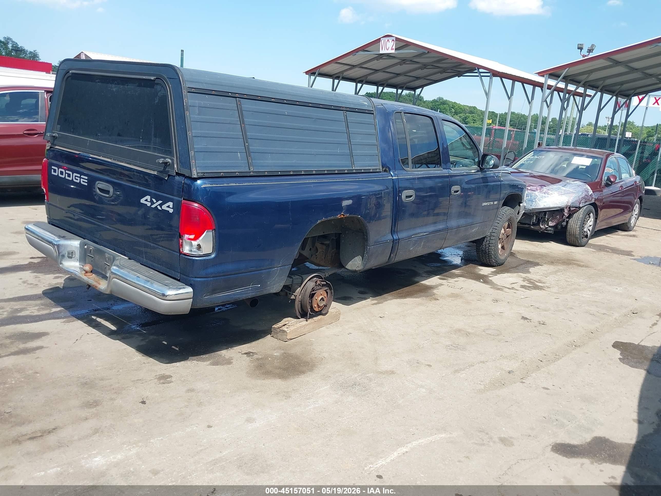 2002 Dodge Dakota Slt Blue vin: 1B7HG48X82S680969