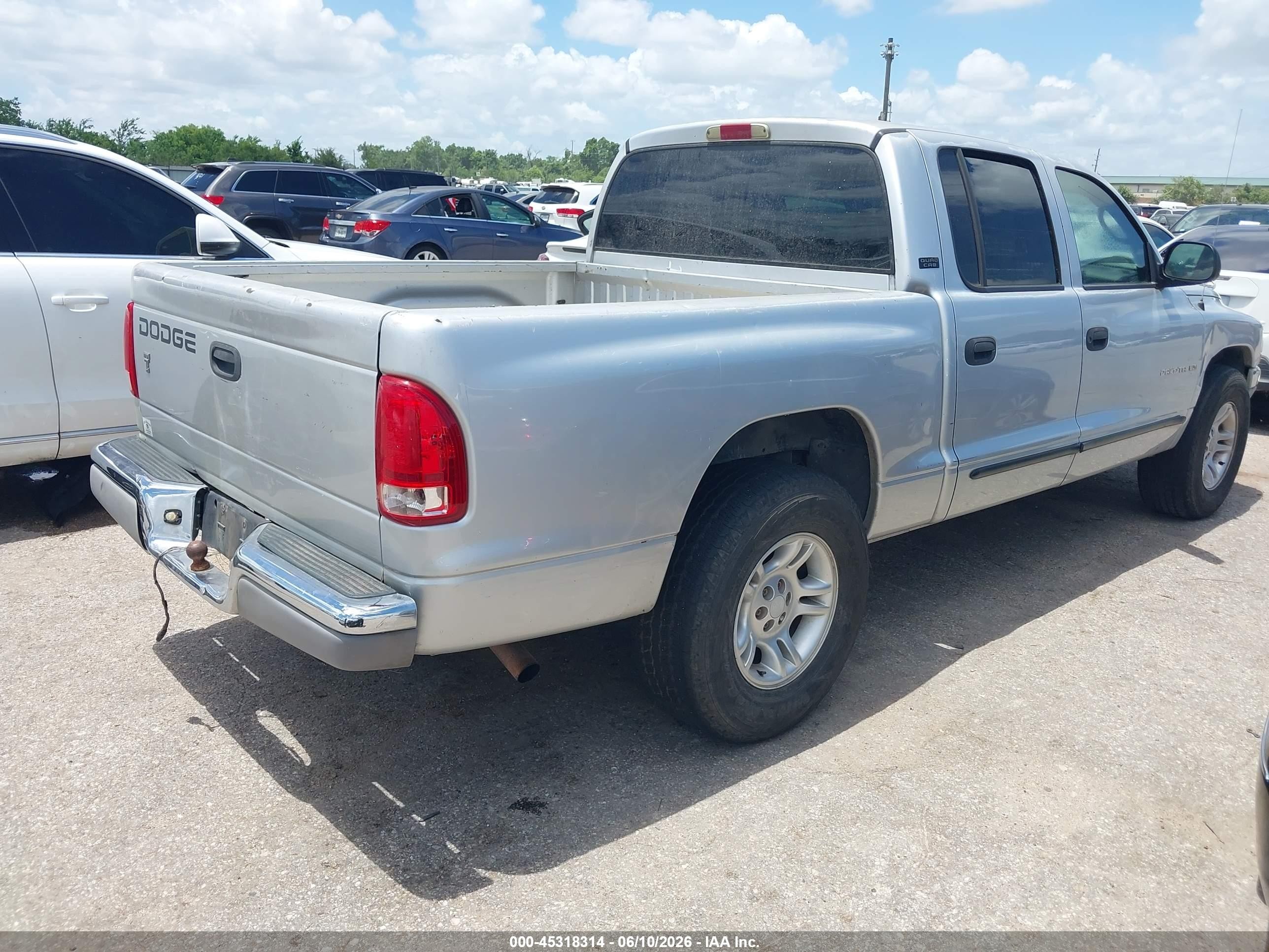 2001 Dodge Dakota Slt/sport White vin: 1B7HL2AN01S233317