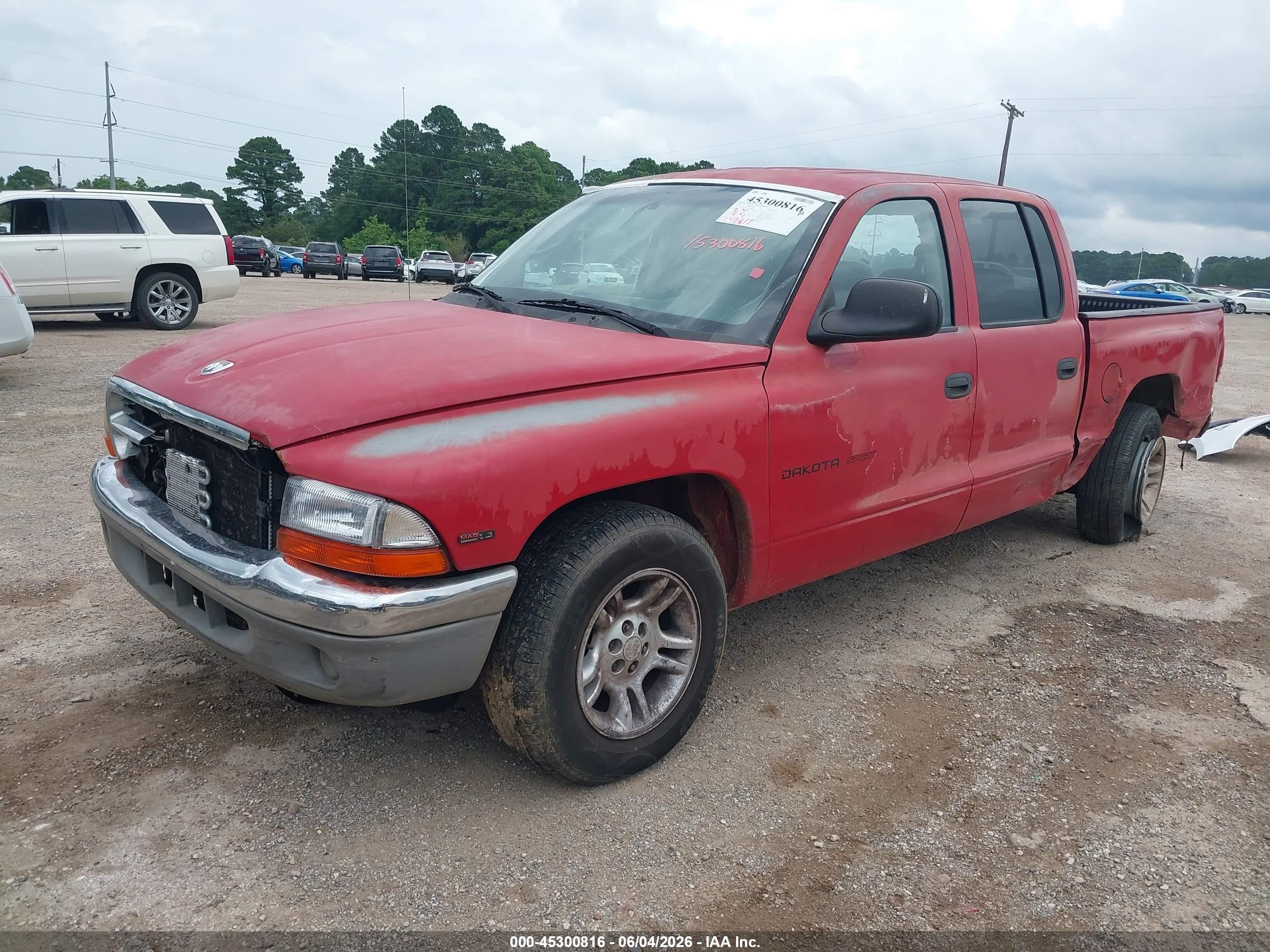 2001 Dodge Dakota Slt/sport Red vin: 1B7HL2AN51S319903