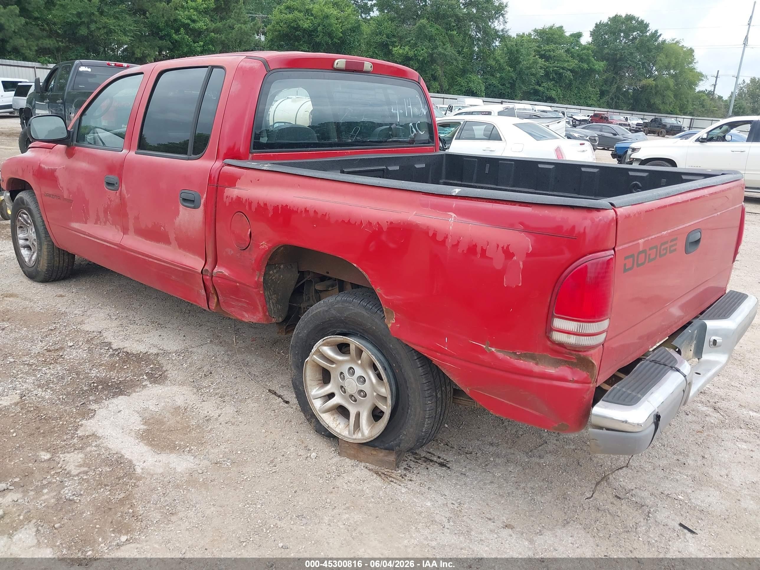 2001 Dodge Dakota Slt/sport Red vin: 1B7HL2AN51S319903