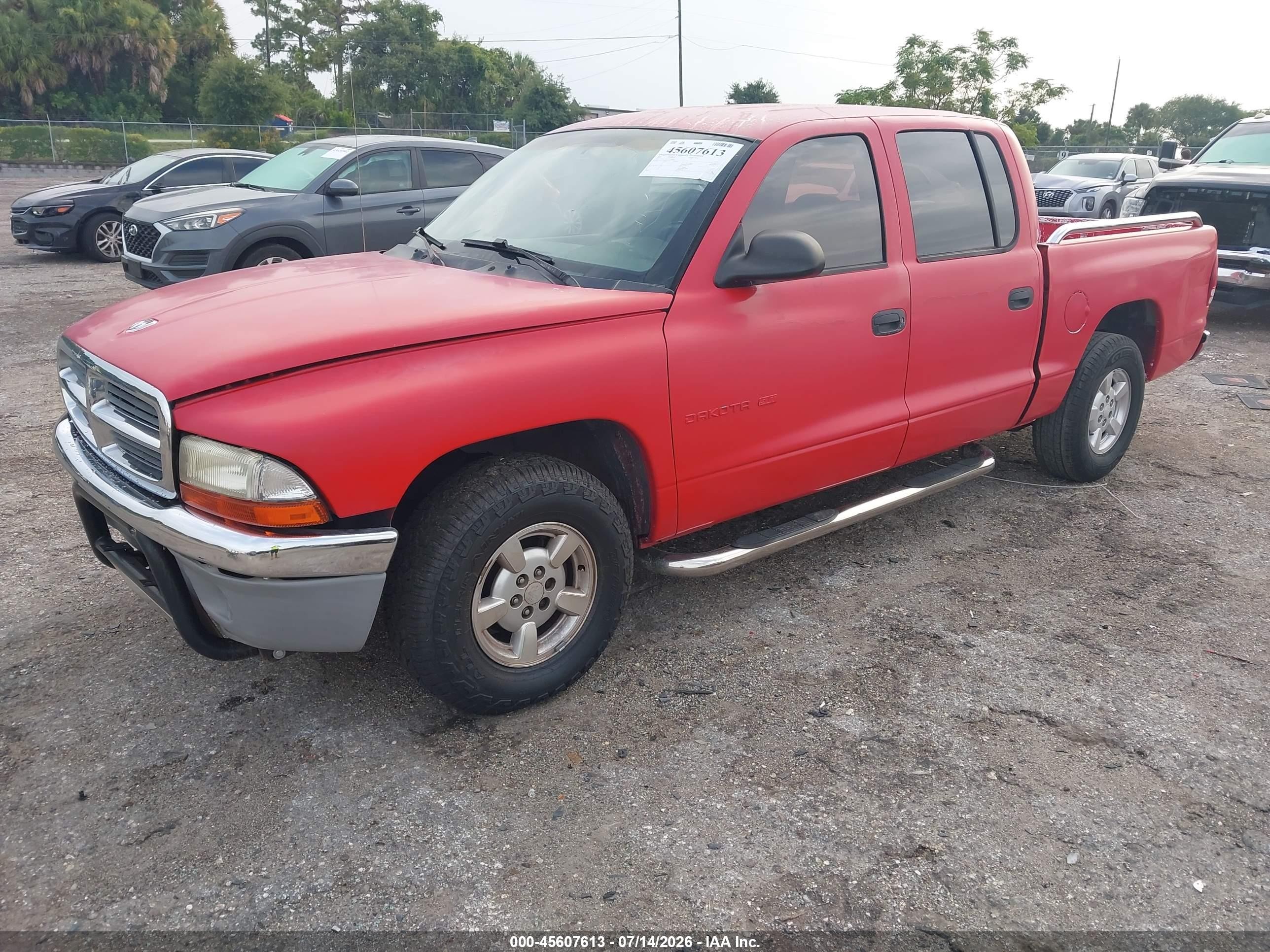2001 Dodge Dakota Slt/sport Red vin: 1B7HL2AX71S306488
