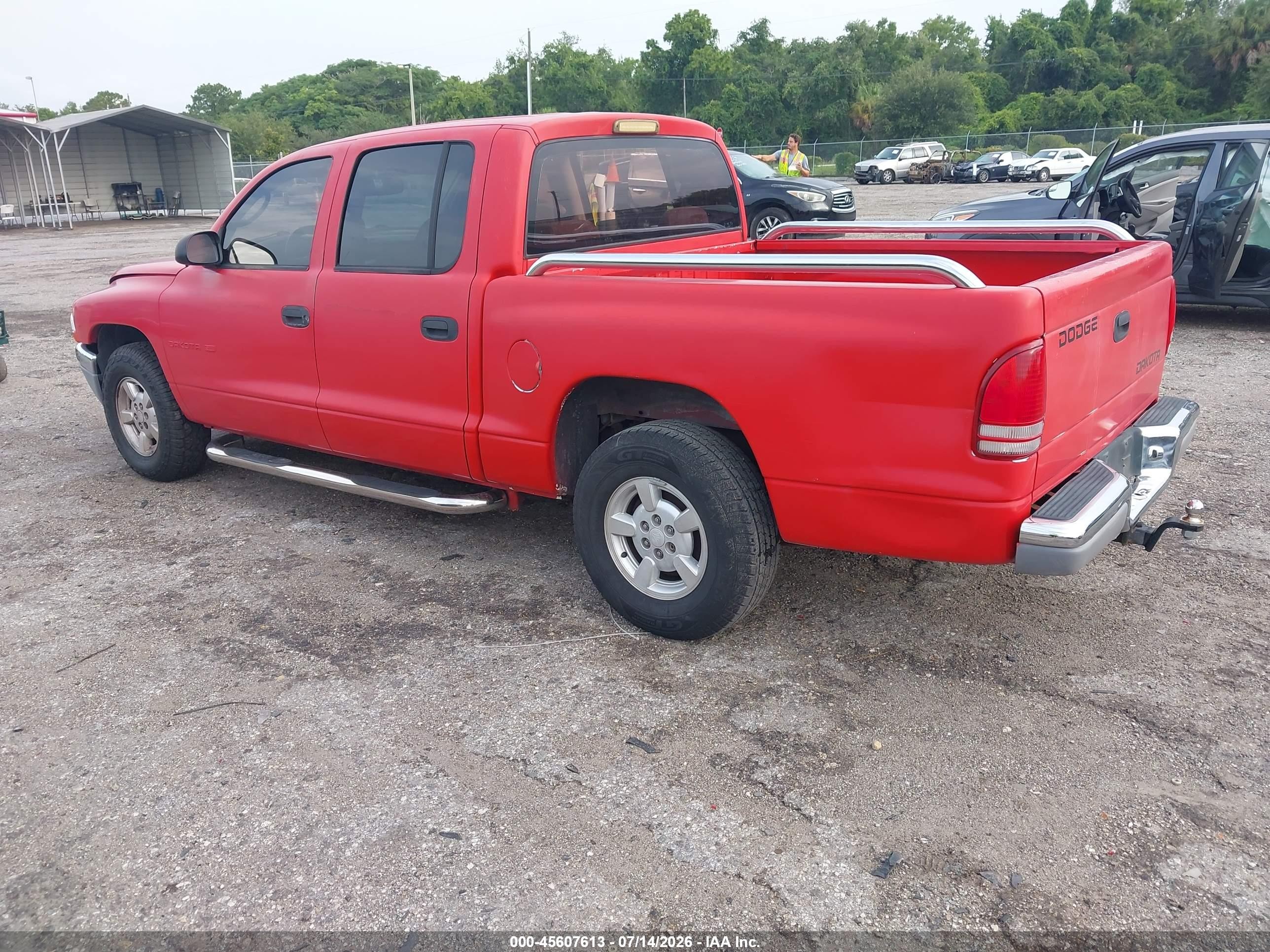 2001 Dodge Dakota Slt/sport Red vin: 1B7HL2AX71S306488