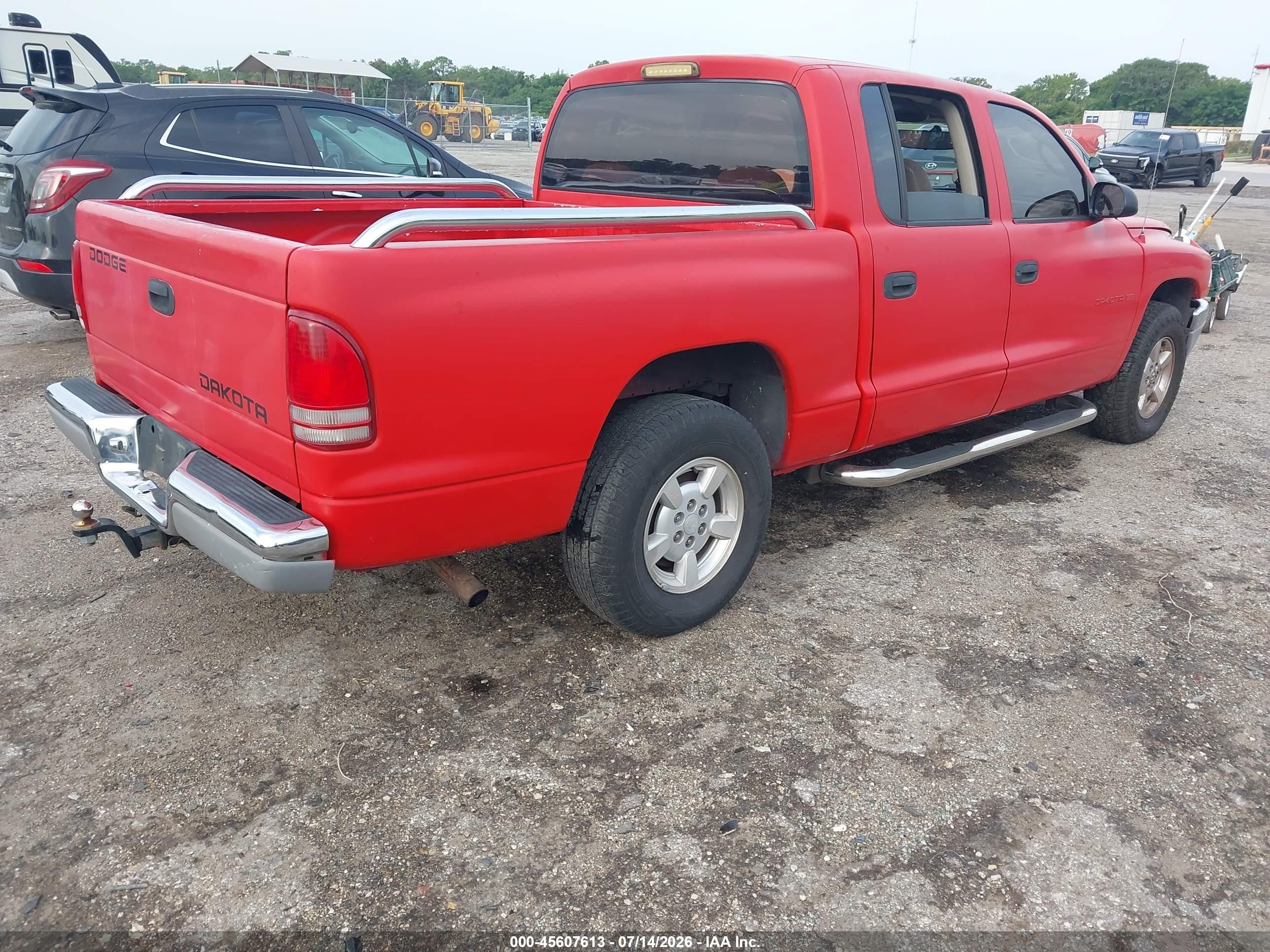 2001 Dodge Dakota Slt/sport Red vin: 1B7HL2AX71S306488