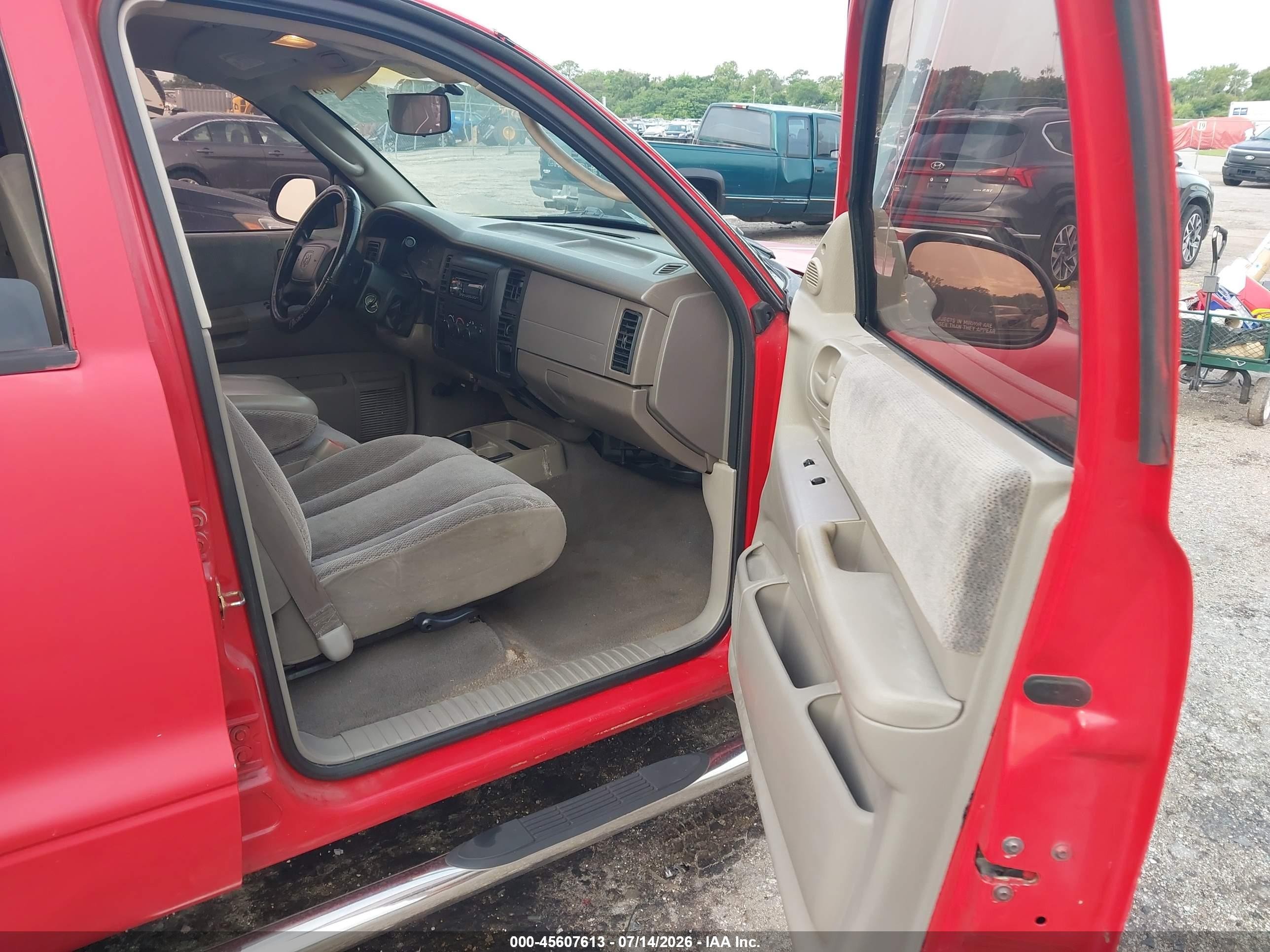 2001 Dodge Dakota Slt/sport Red vin: 1B7HL2AX71S306488