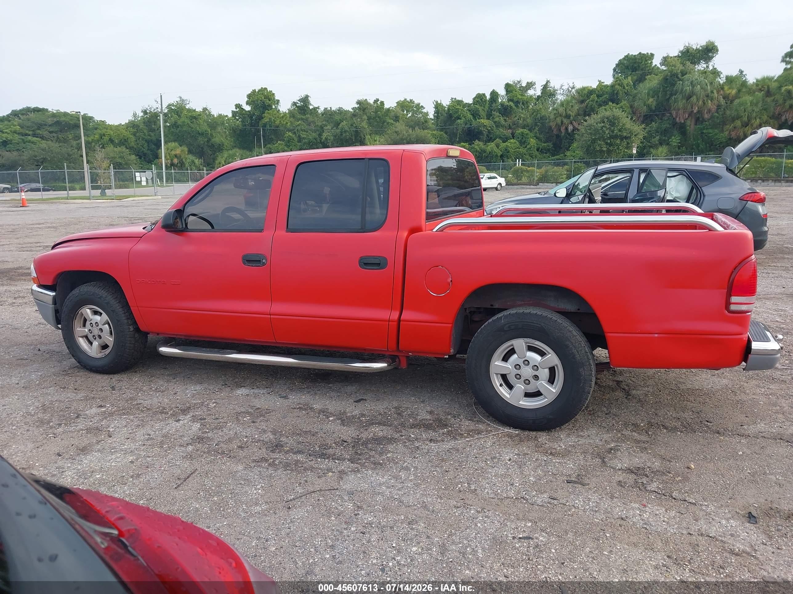 2001 Dodge Dakota Slt/sport Red vin: 1B7HL2AX71S306488