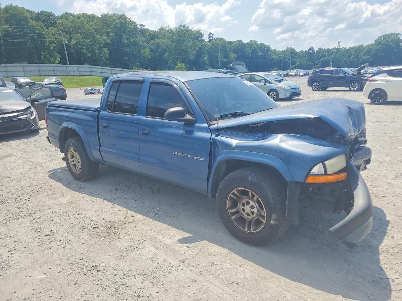 2002 Dodge Dakota Quad Sport Синий vin: 1B7HL38X22S604234