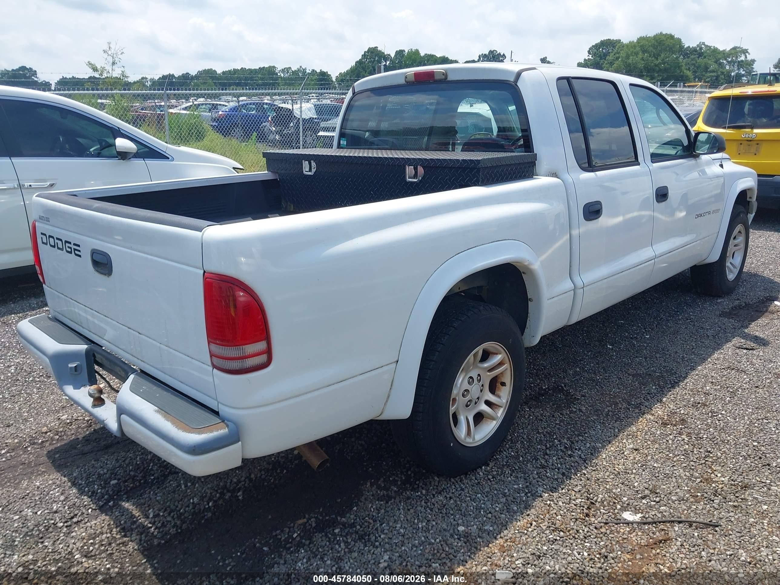 2002 Dodge Dakota Sport White vin: 1B7HL38X72S714552