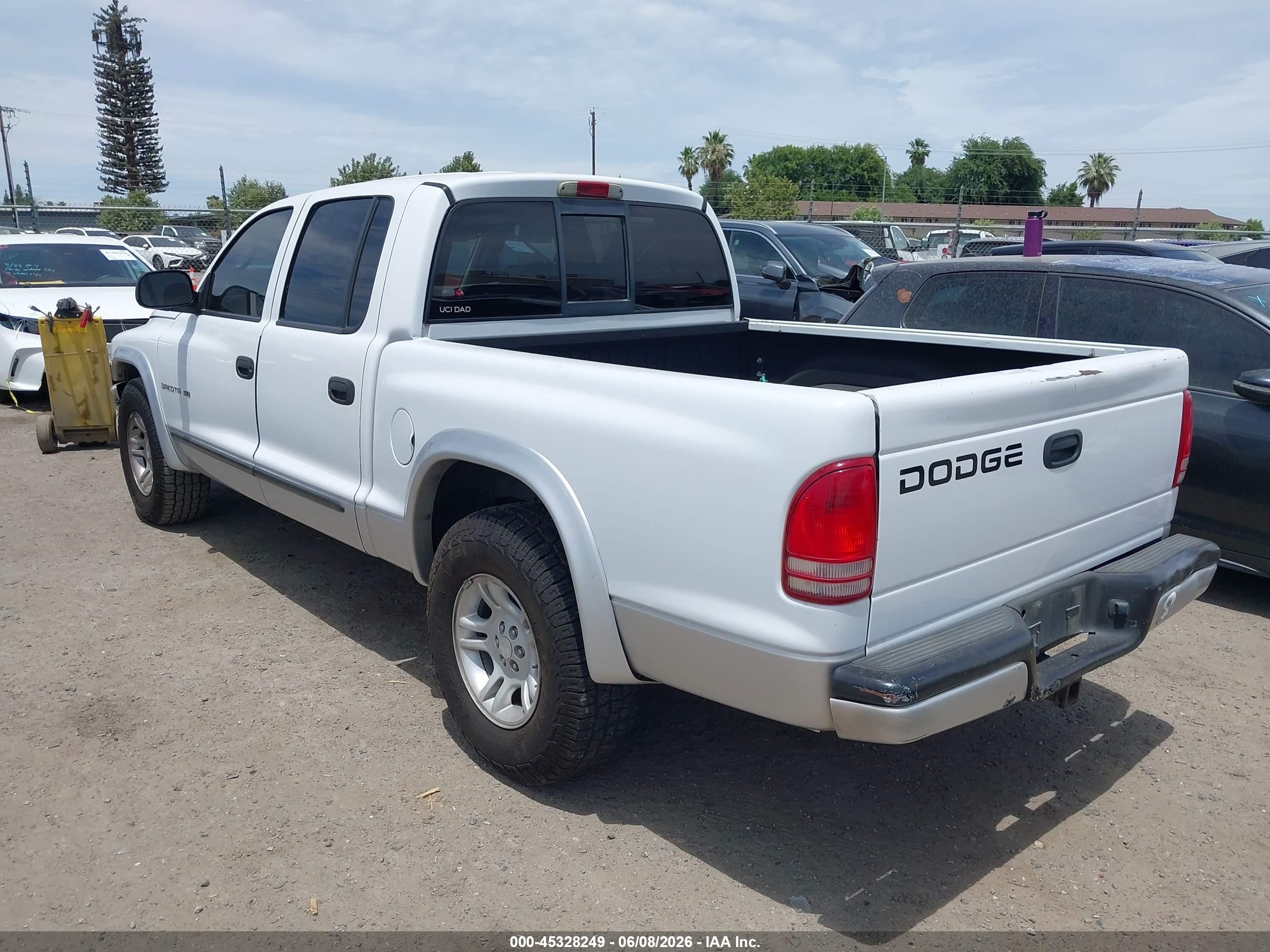 2002 Dodge Dakota Slt Белый vin: 1B7HL48N62S619209