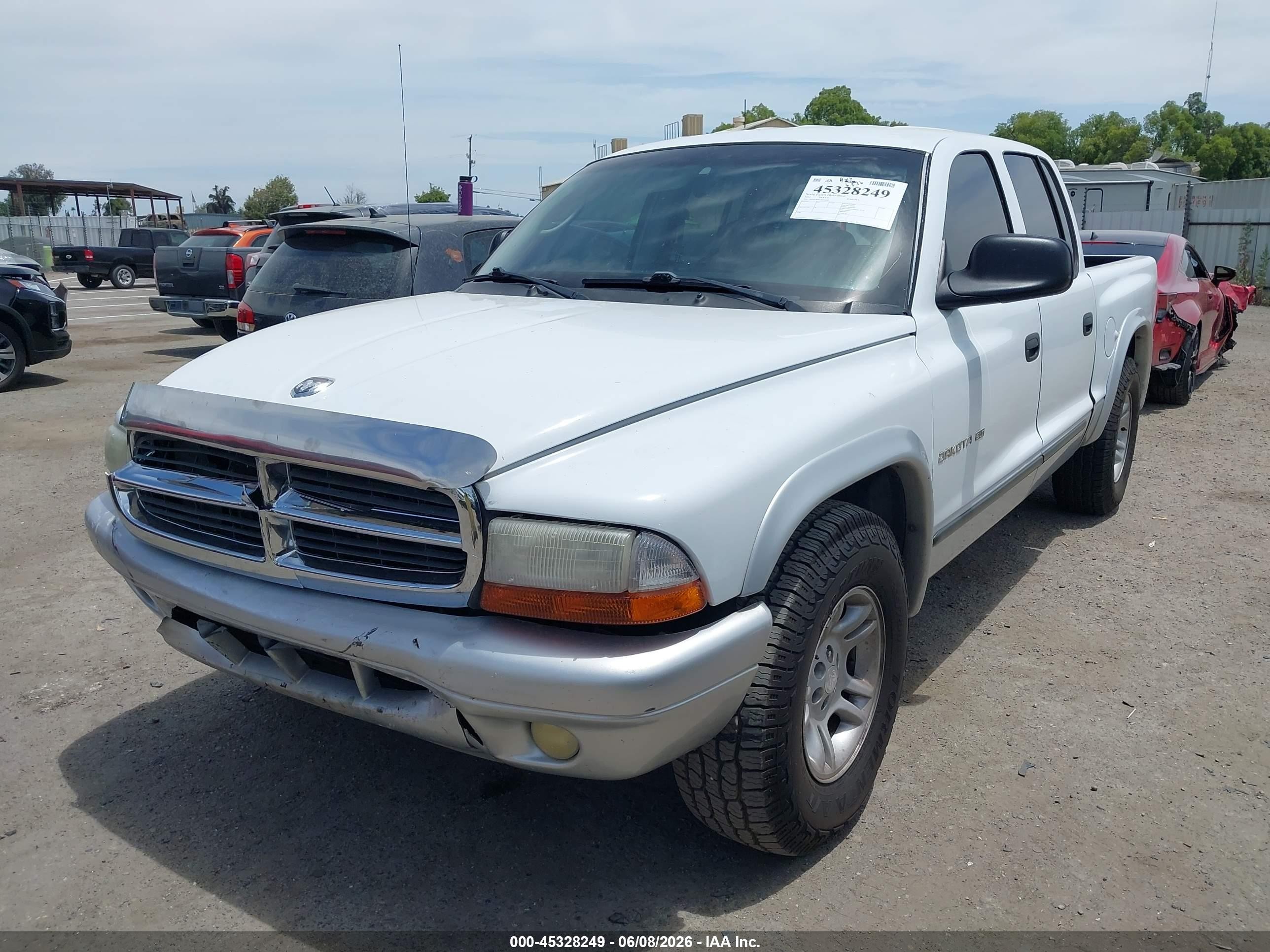 2002 Dodge Dakota Slt Белый vin: 1B7HL48N62S619209
