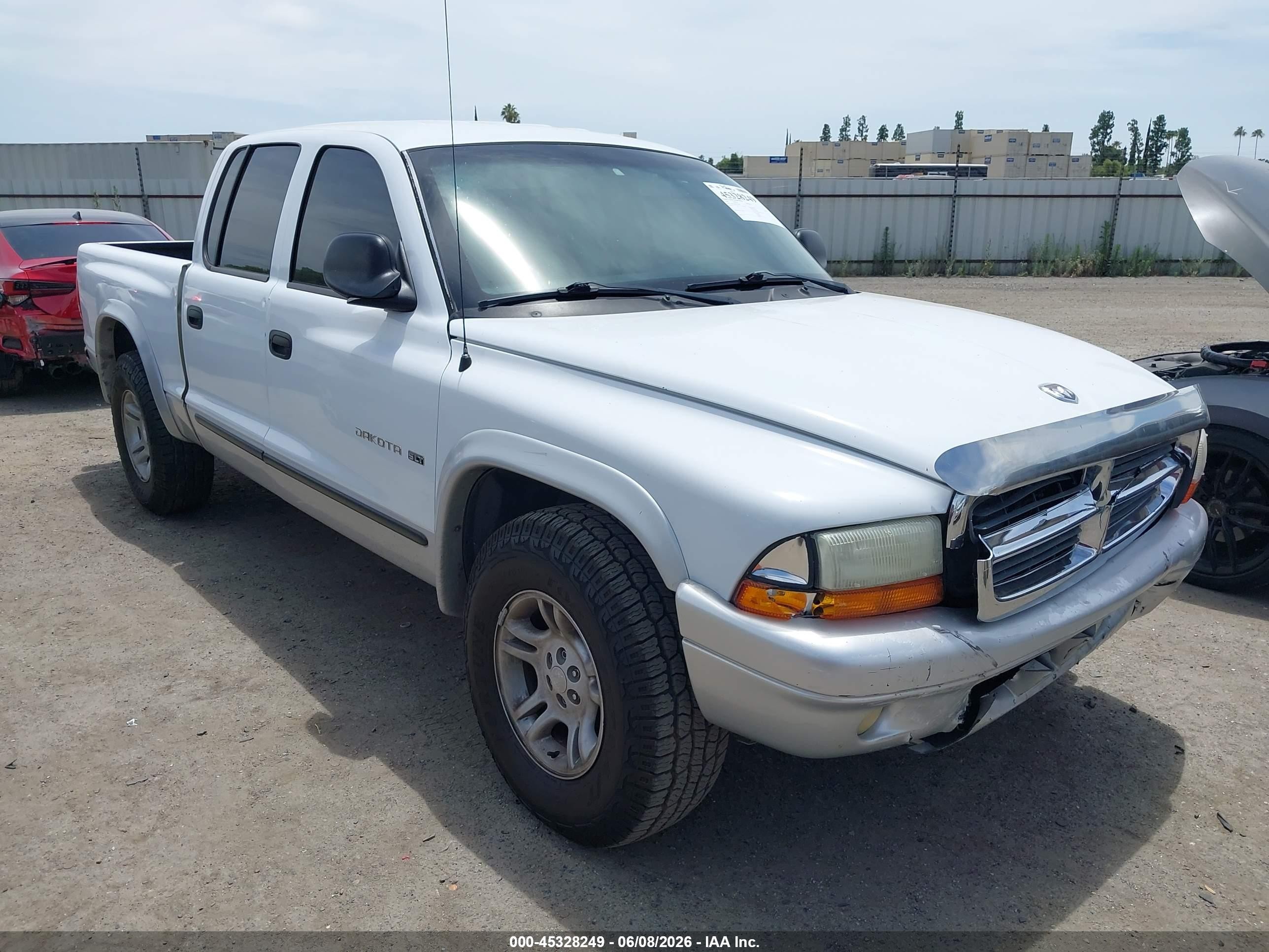2002 Dodge Dakota Slt Белый vin: 1B7HL48N62S619209