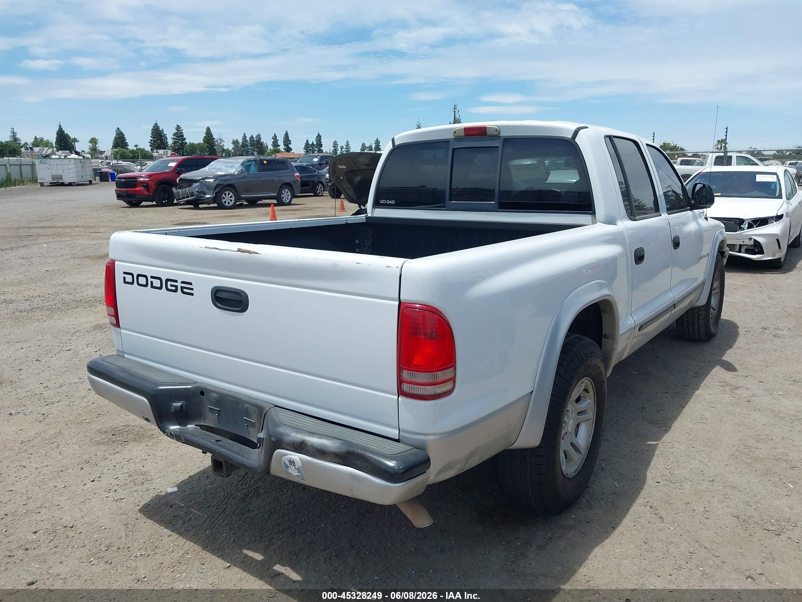2002 Dodge Dakota Slt Белый vin: 1B7HL48N62S619209