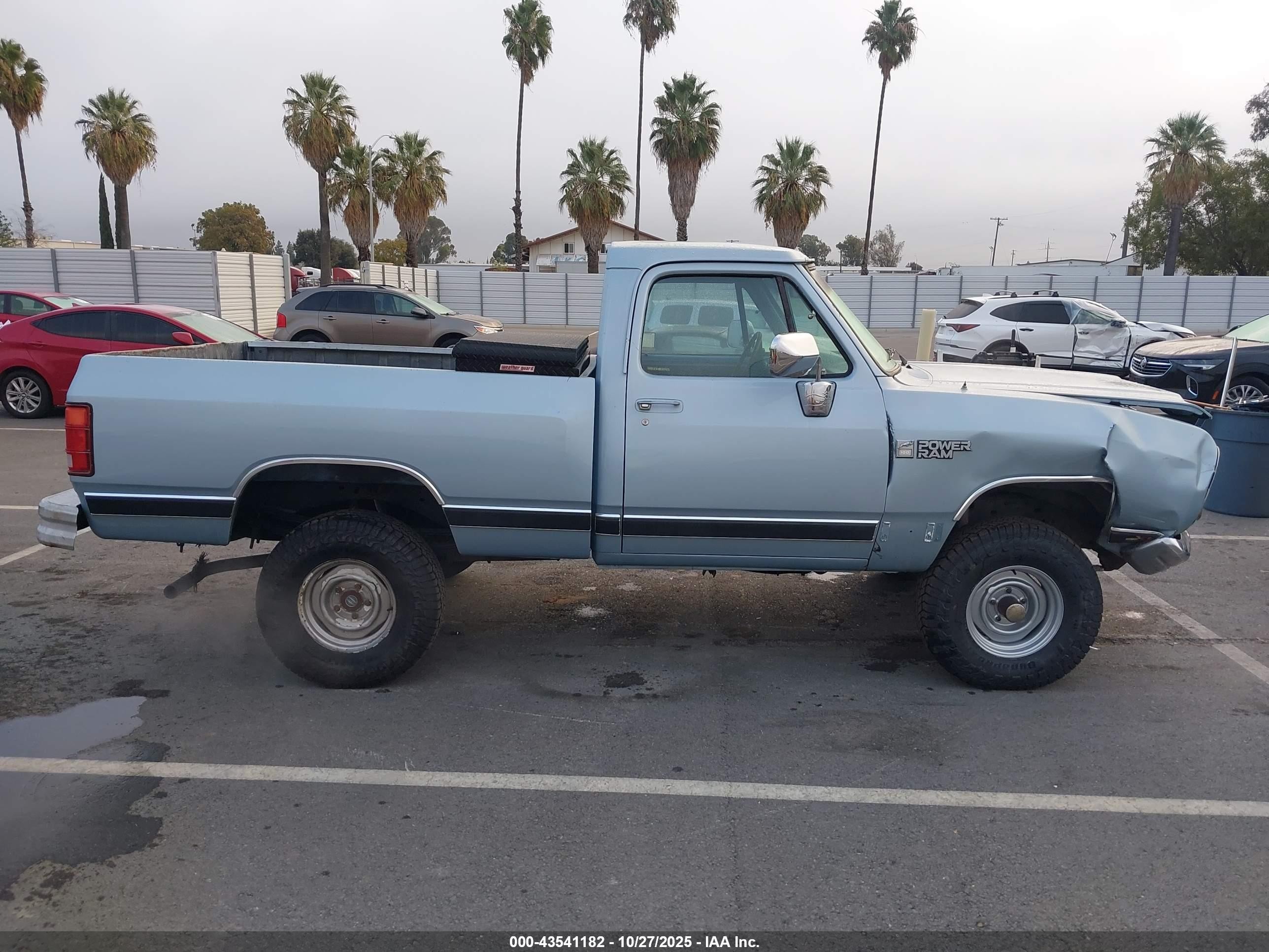 1988 Dodge W-series W100 Light Blue vin: 1B7HW04Y4JS649002