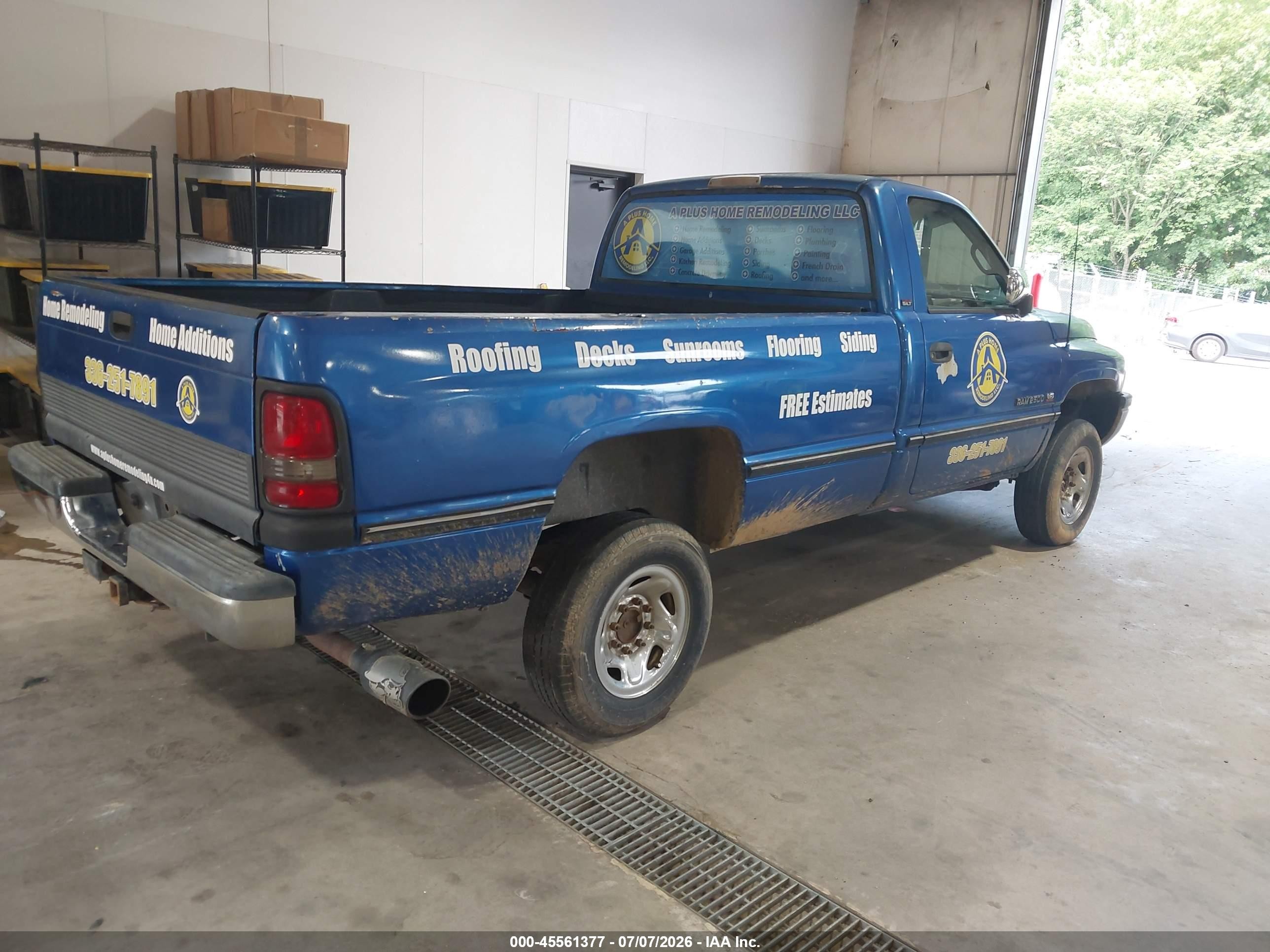 1995 Dodge Ram 2500 Синий vin: 1B7JF26Z0SS331592