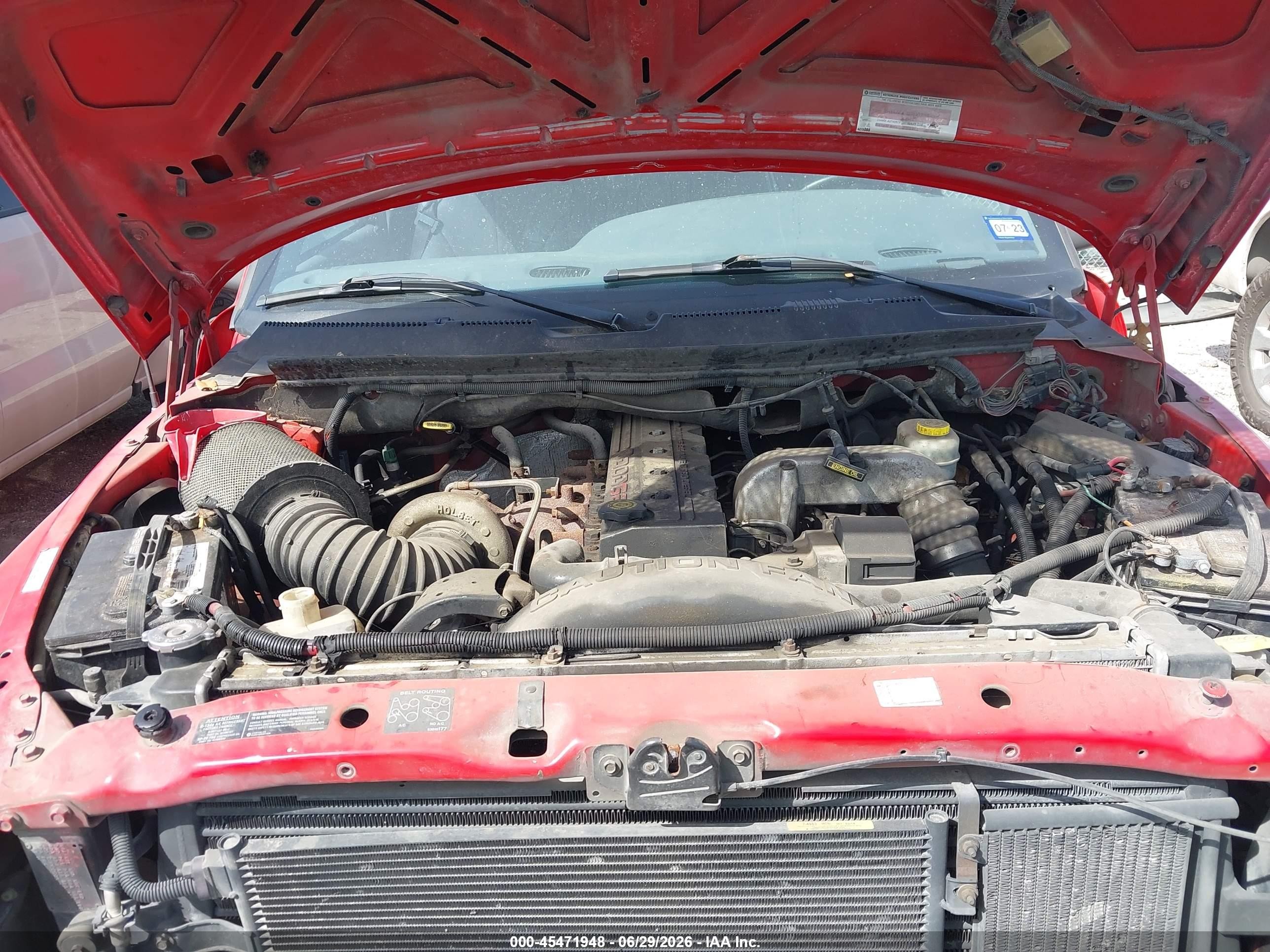 1998 Dodge Ram 2500 St Red vin: 1B7KC2368WJ256272