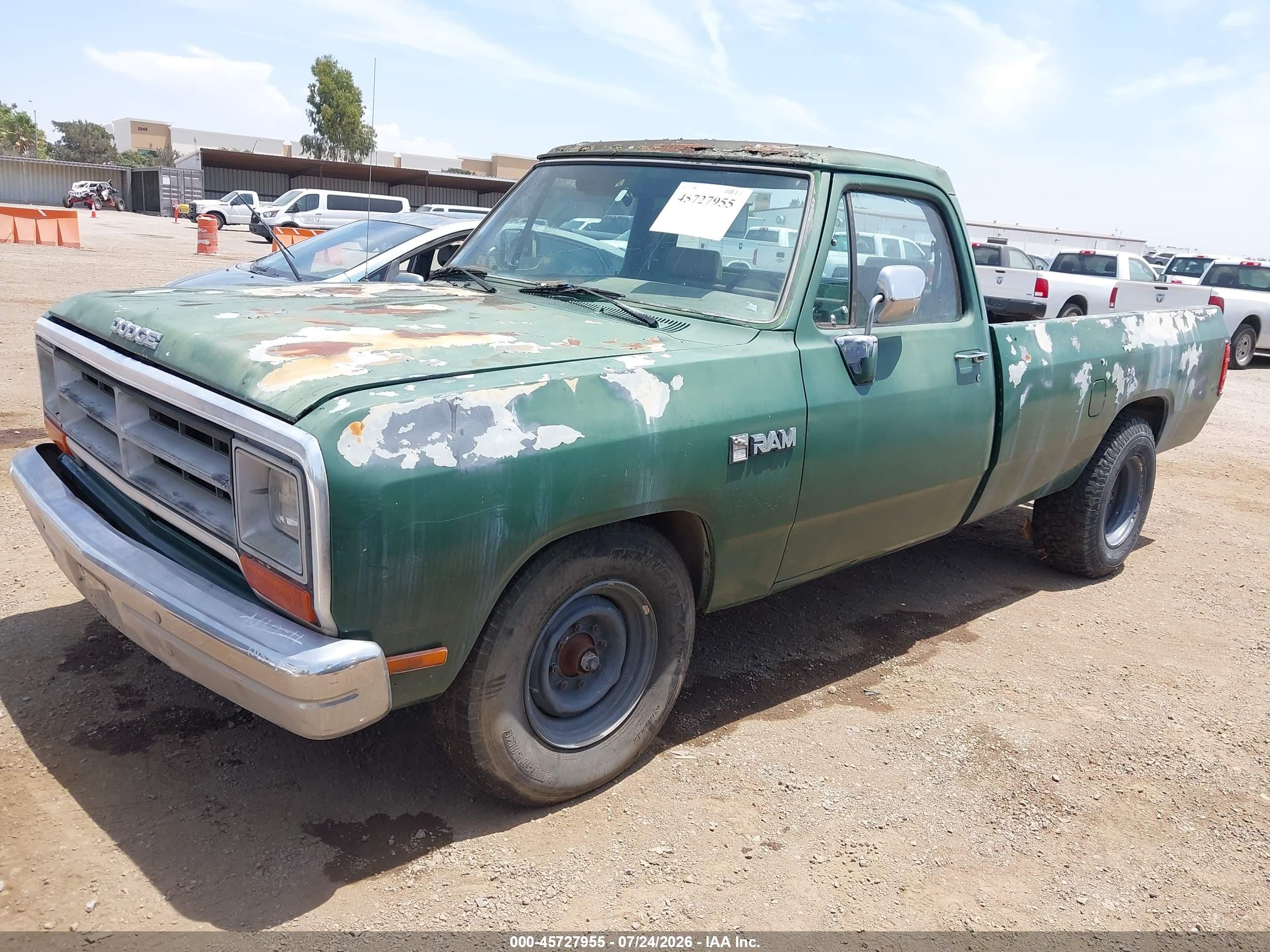 1990 Dodge D-series D200/d250 Зеленый vin: 1B7KE26Z1LS705300