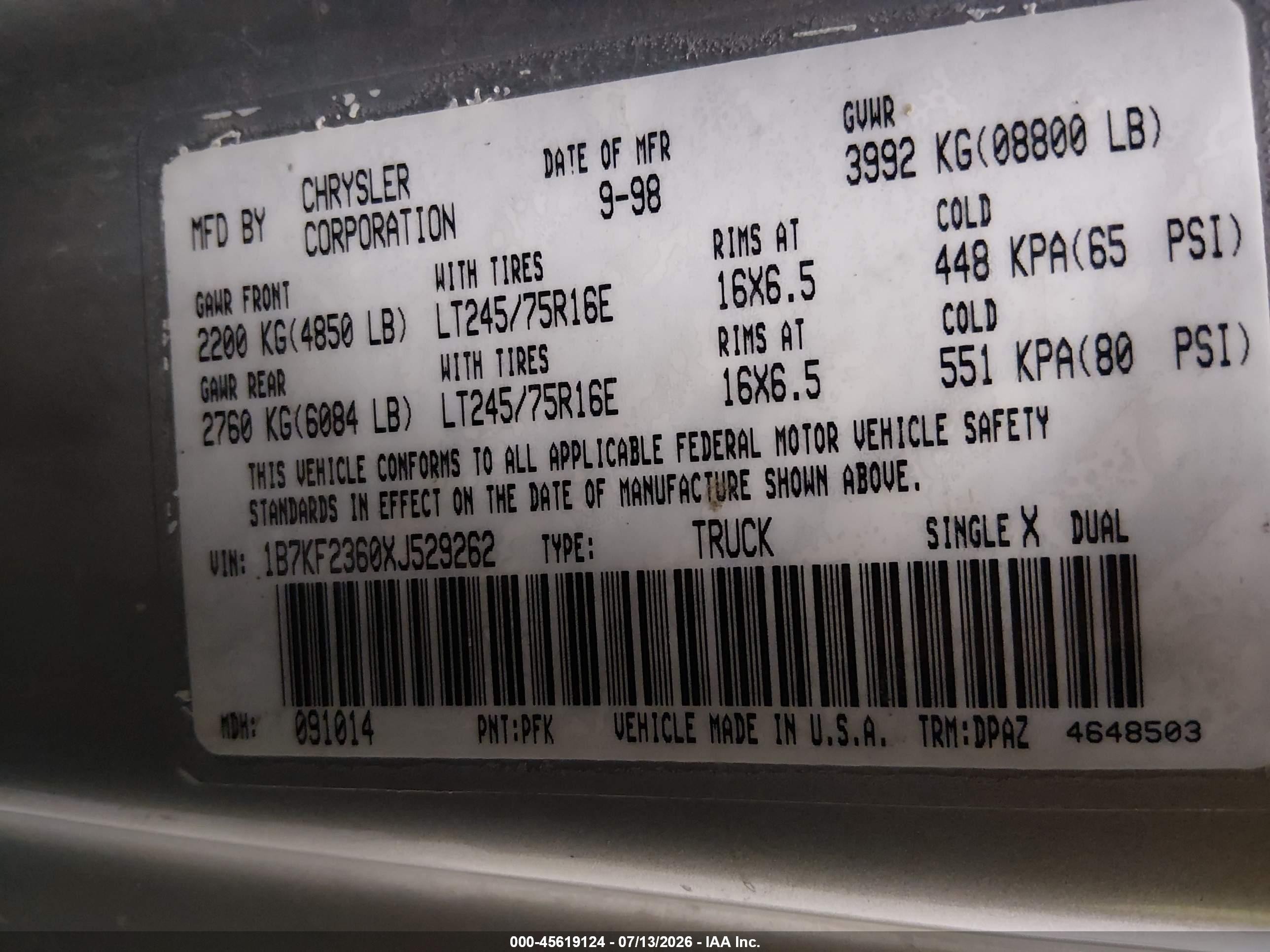 1999 Dodge Ram 2500 St Серебряный vin: 1B7KF2360XJ529262