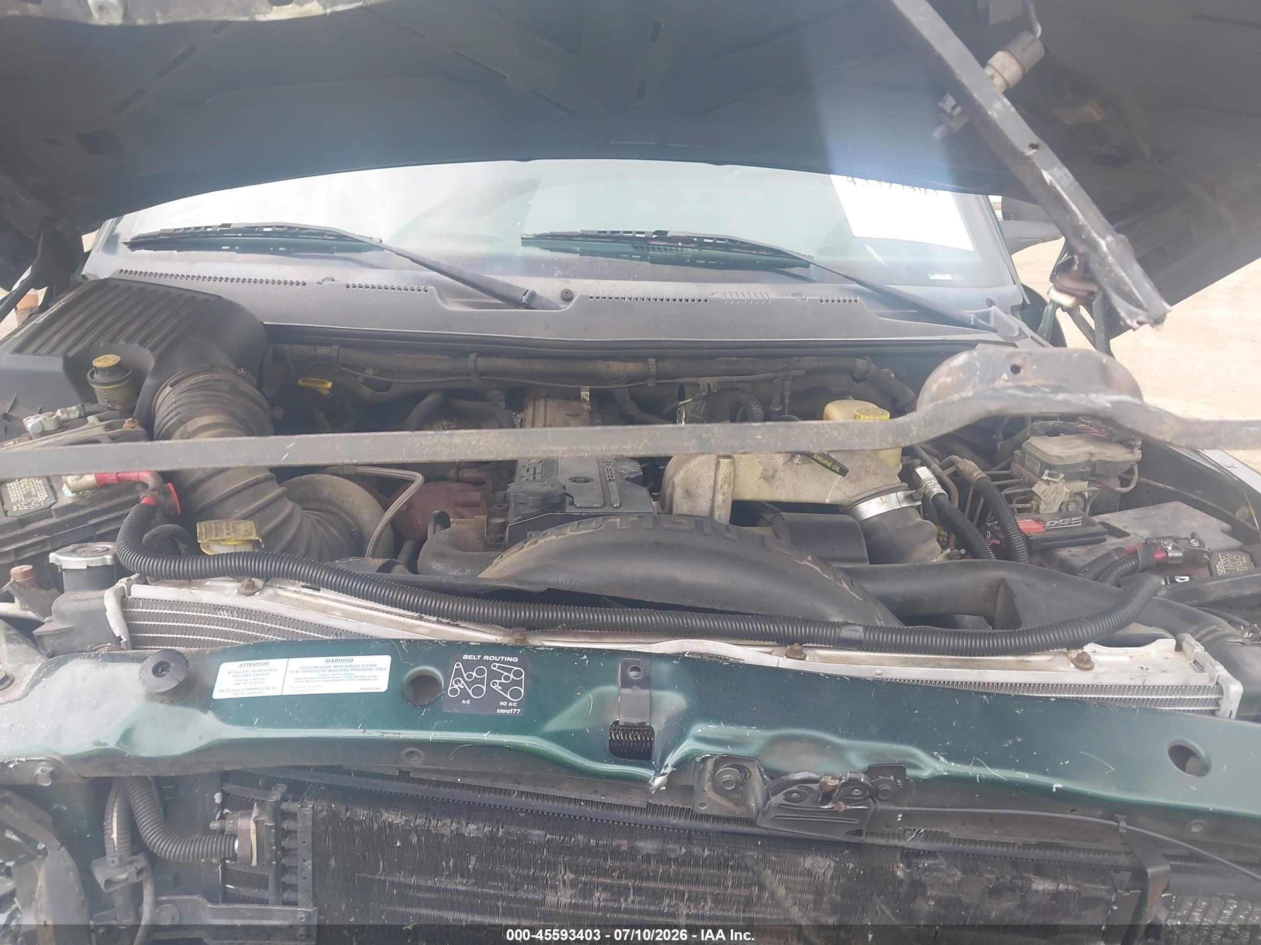 2001 Dodge Ram 2500 St Зеленый vin: 1B7KF23651J613794