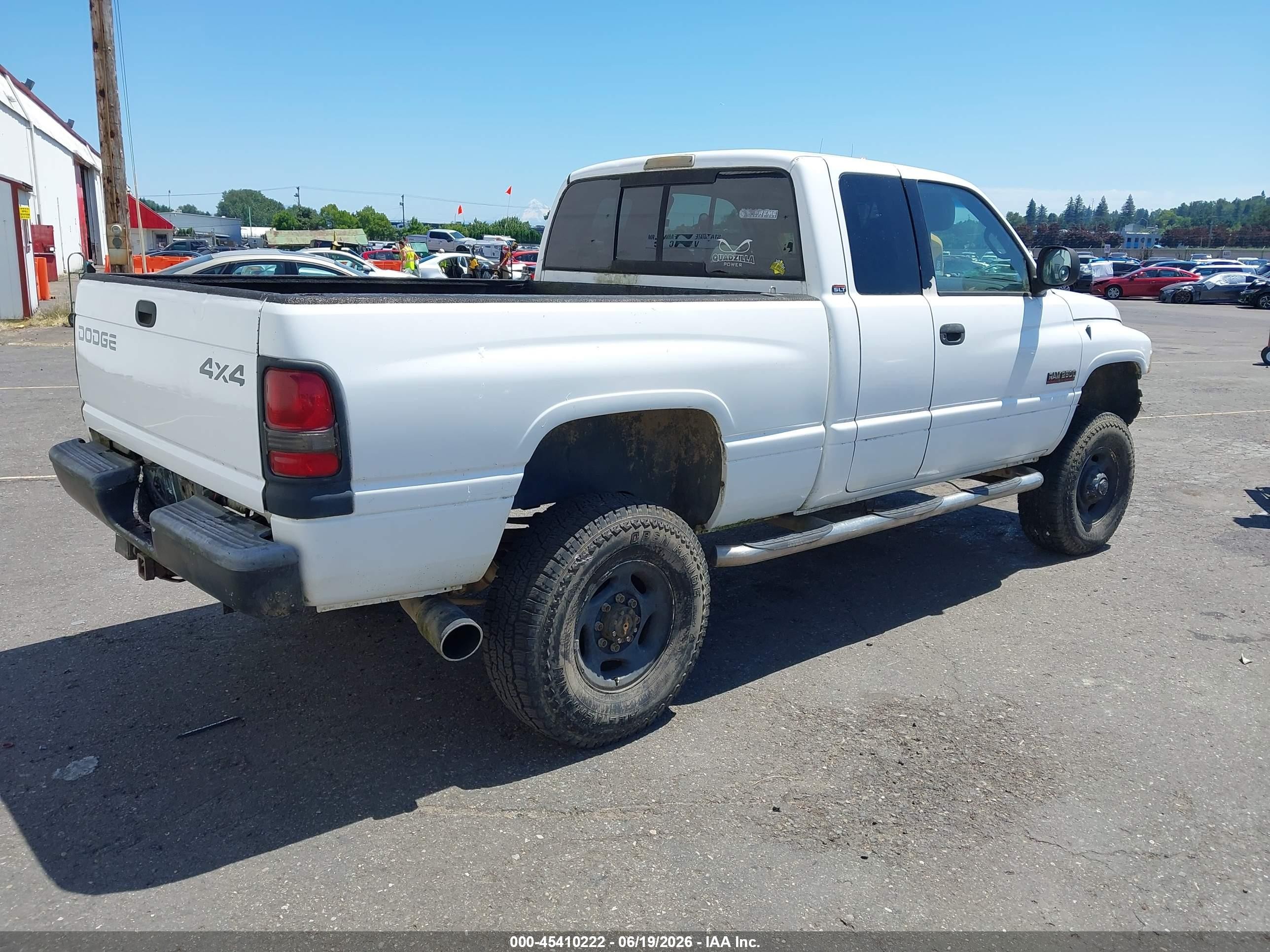 2001 Dodge Ram 2500 St White vin: 1B7KF236X1J524996