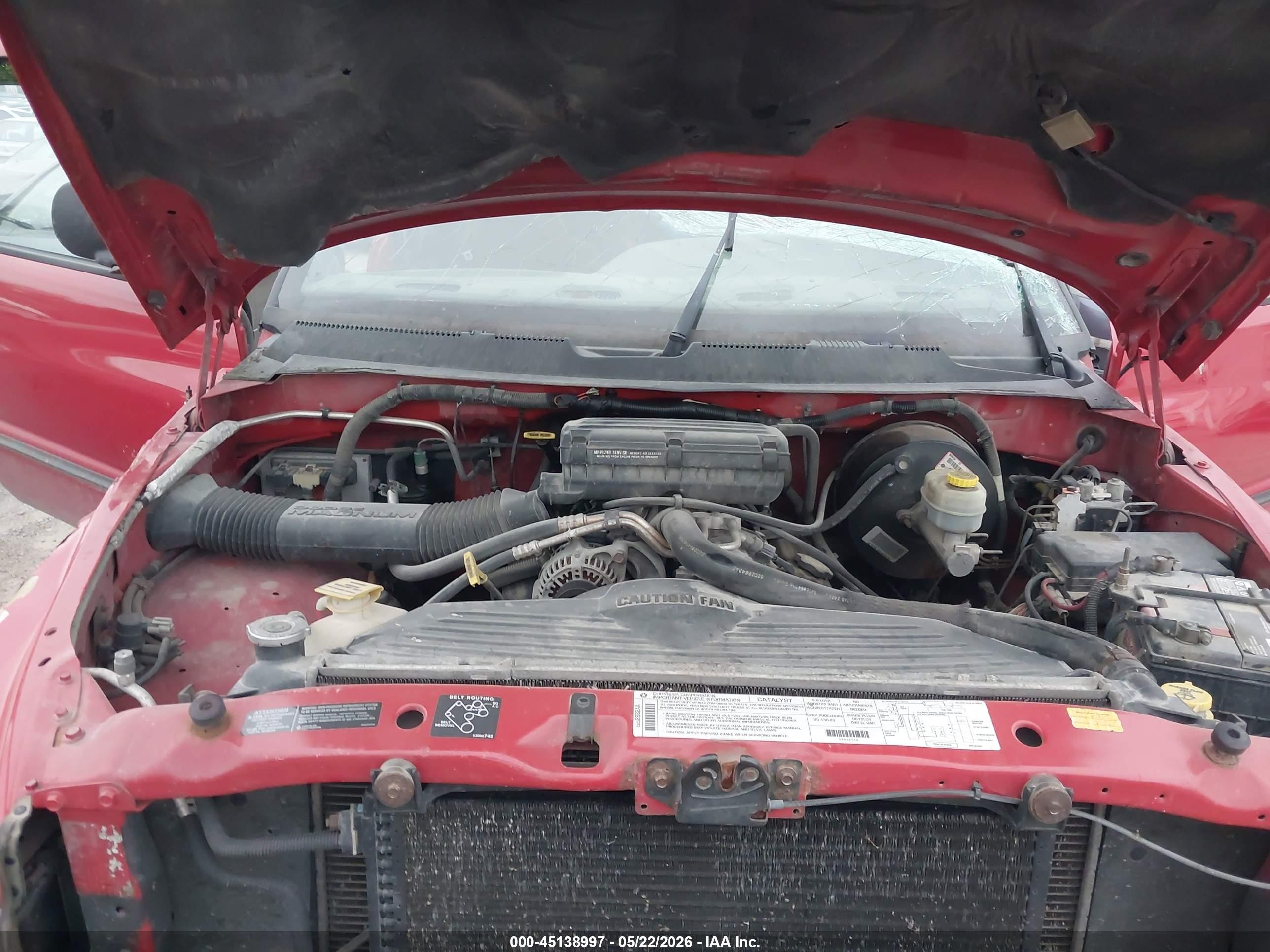 1998 Dodge Ram 2500 St Red vin: 1B7KF23Z4WJ236652