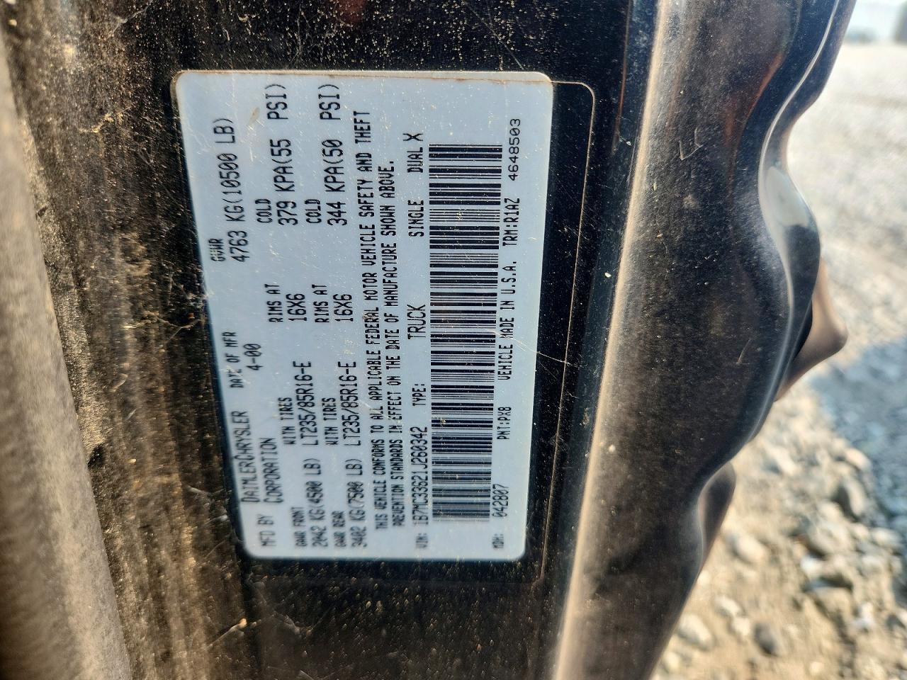 2001 Dodge Ram 3500 Black vin: 1B7MC33621J260342
