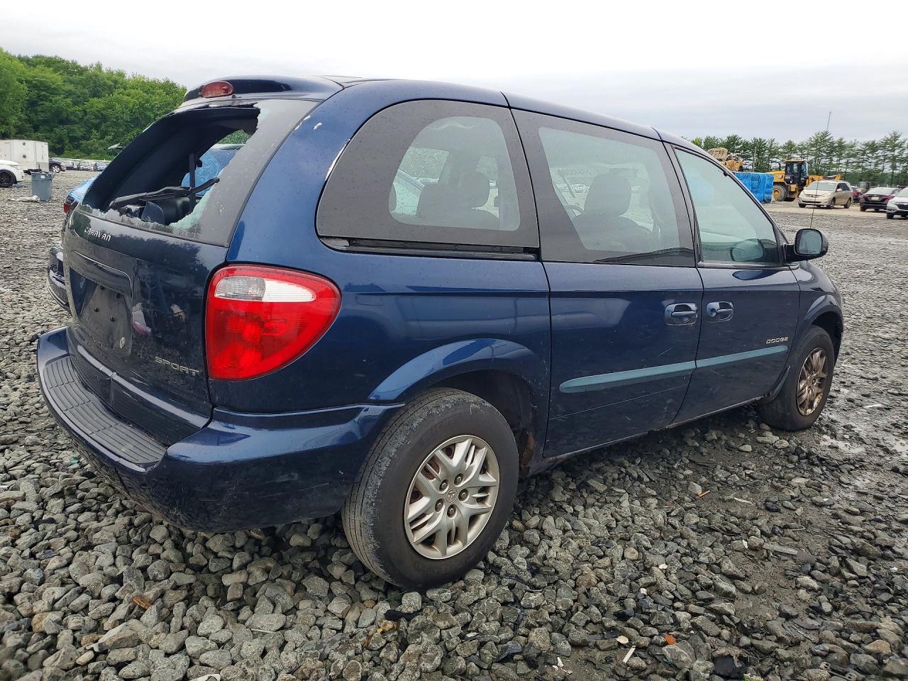 2001 Dodge Caravan Sport Синий vin: 1B8GP45381B206267