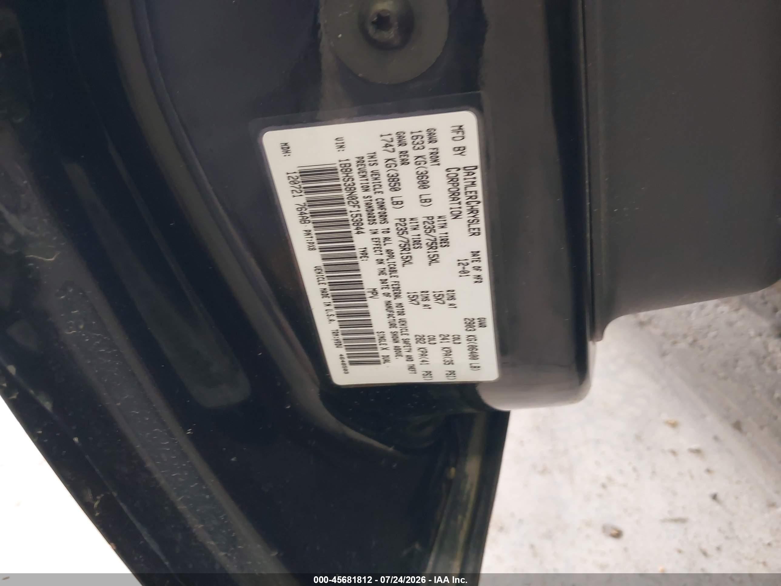 2002 Dodge Durango Sport Black vin: 1B8HS38N02F153844