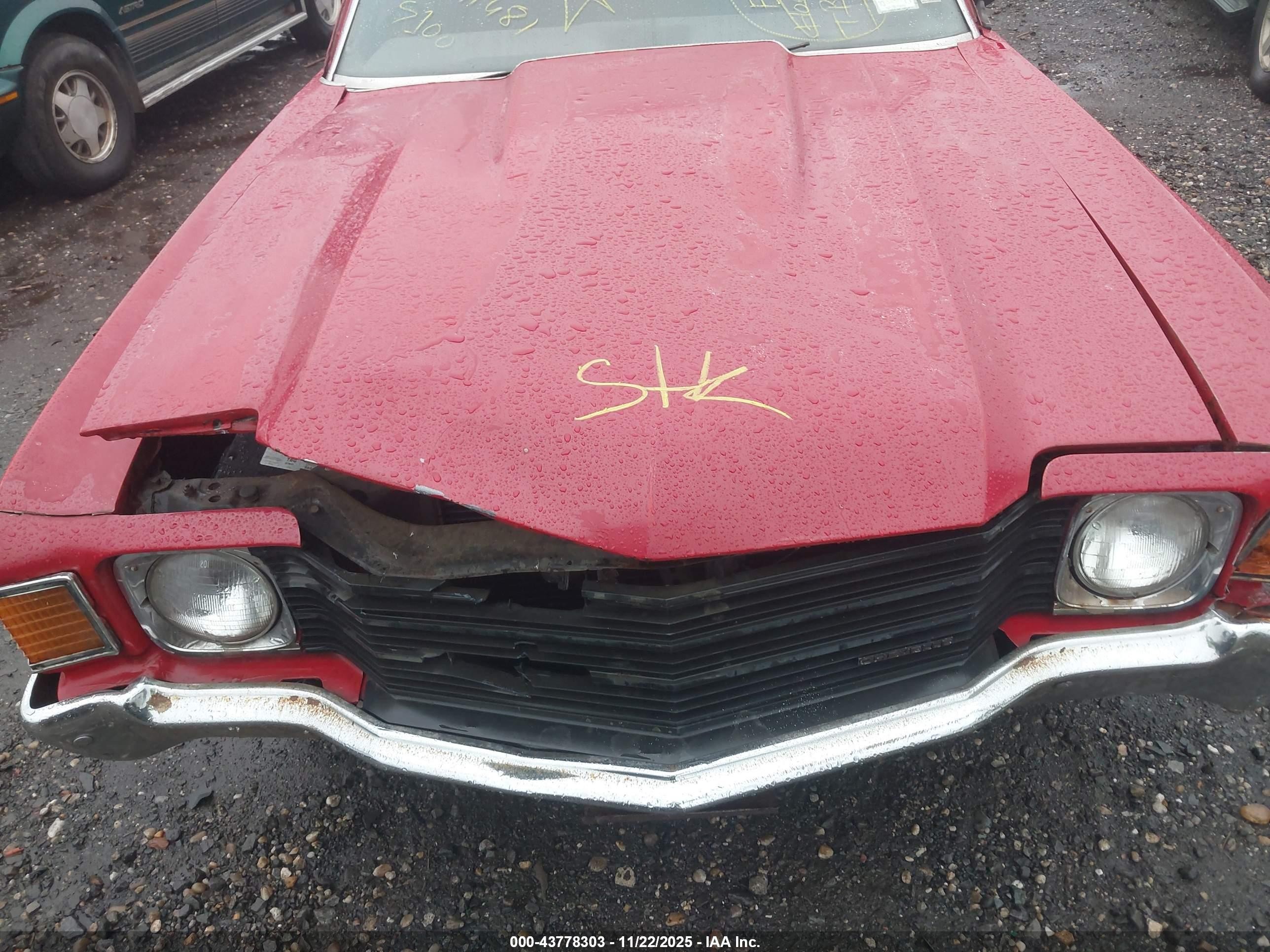 1972 Chevrolet Chevelle   Красный vin: 1C37J2B679467    