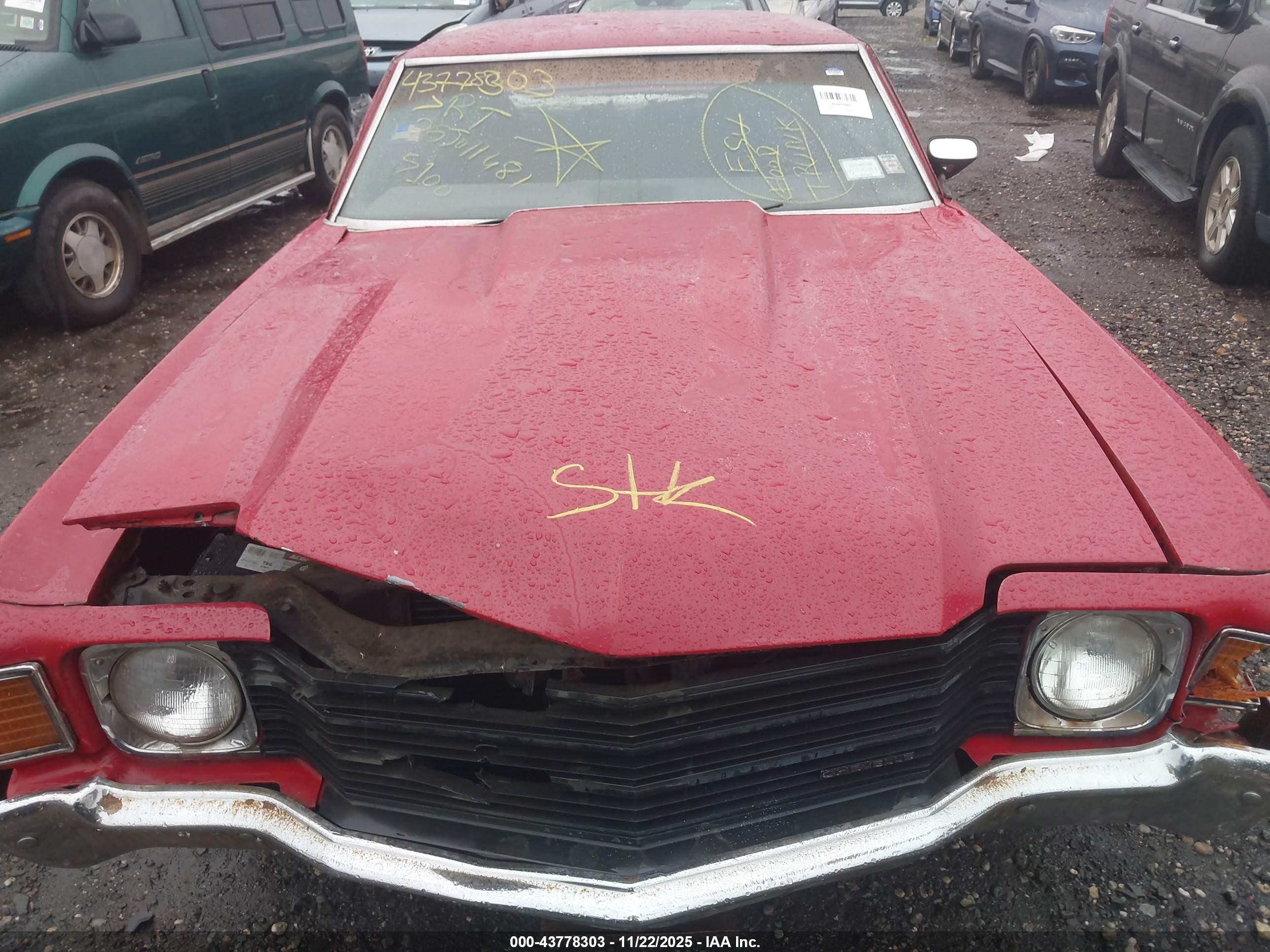 1972 Chevrolet Chevelle   Красный vin: 1C37J2B679467    