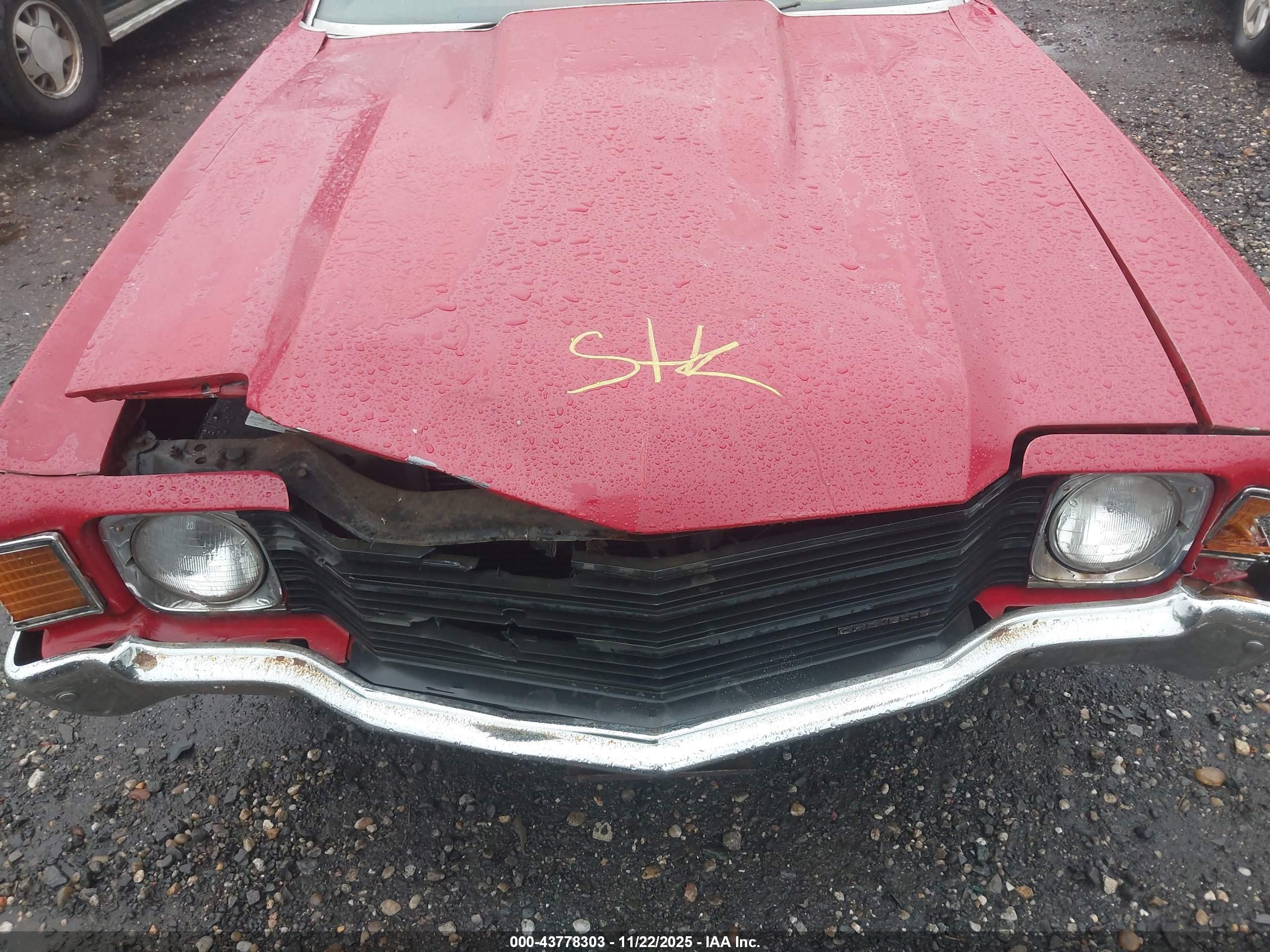 1972 Chevrolet Chevelle   Красный vin: 1C37J2B679467    