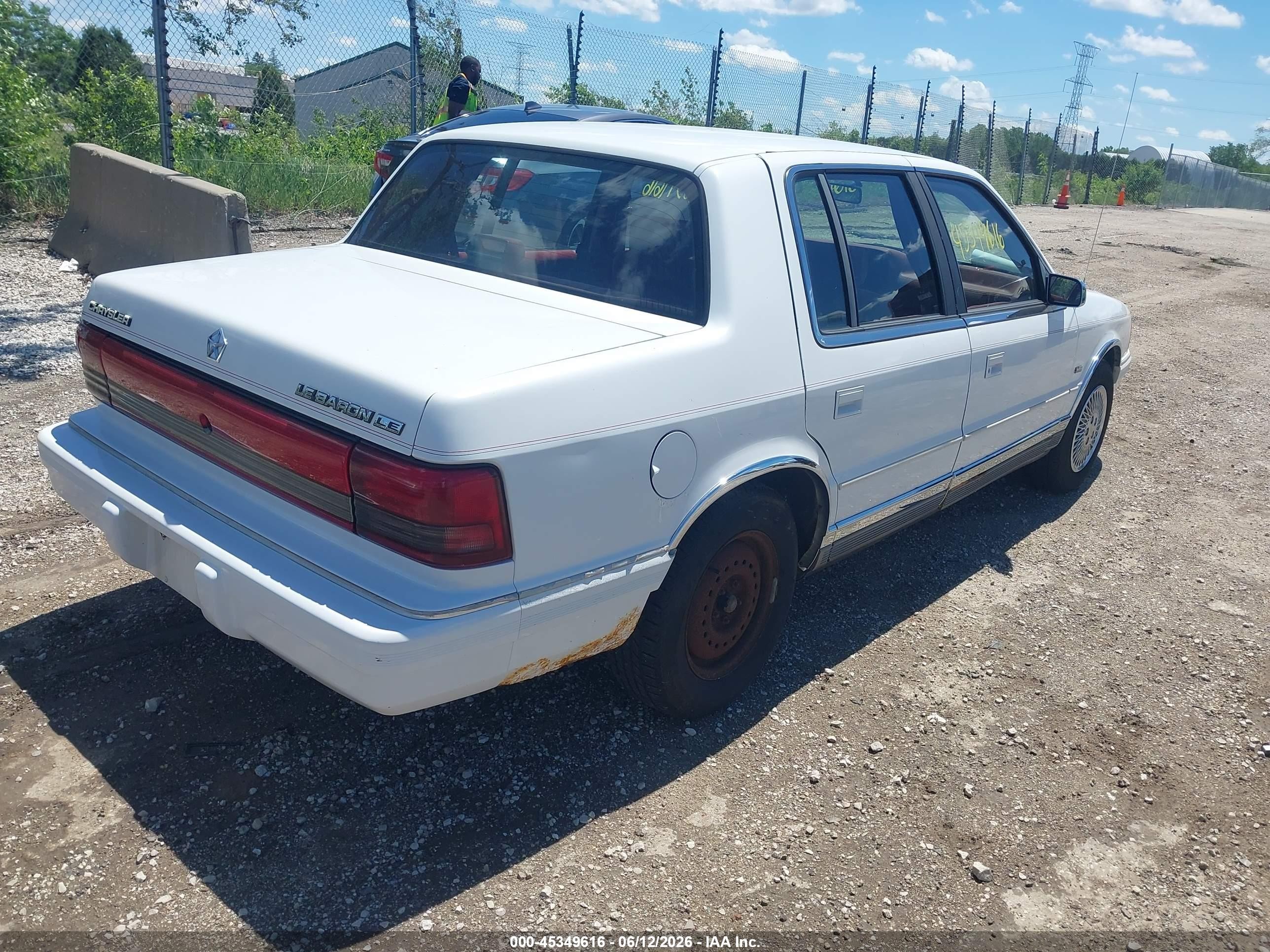 1994 Chrysler Lebaron Le A-body White vin: 1C3AA3637RF220805