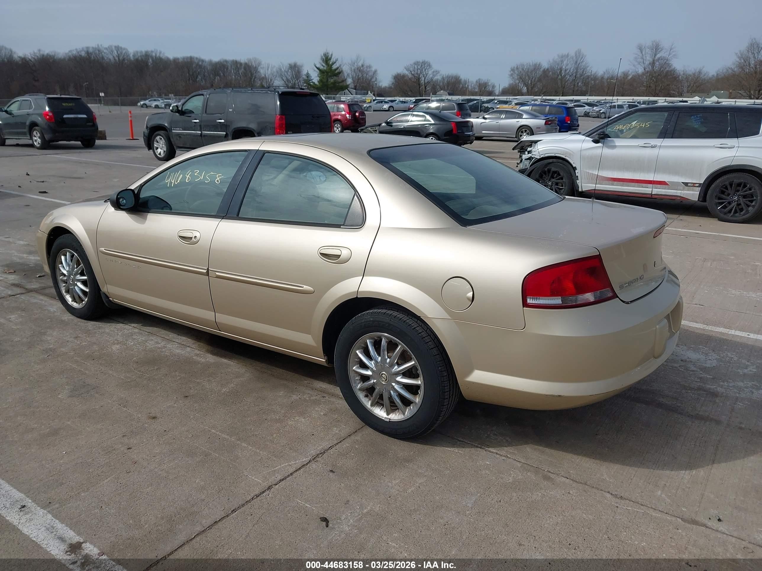 2001 Chrysler Sebring Lxi Gold vin: 1C3AL56U01N527869