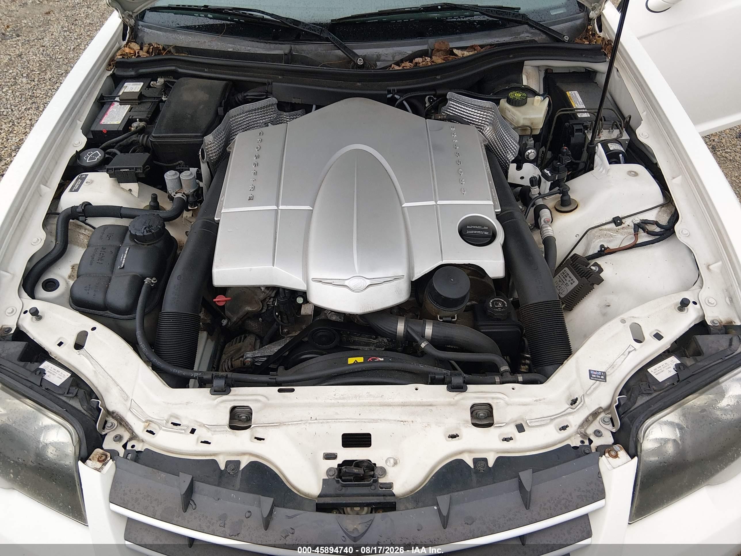 2005 Chrysler Crossfire Limited White vin: 1C3AN65L95X045436