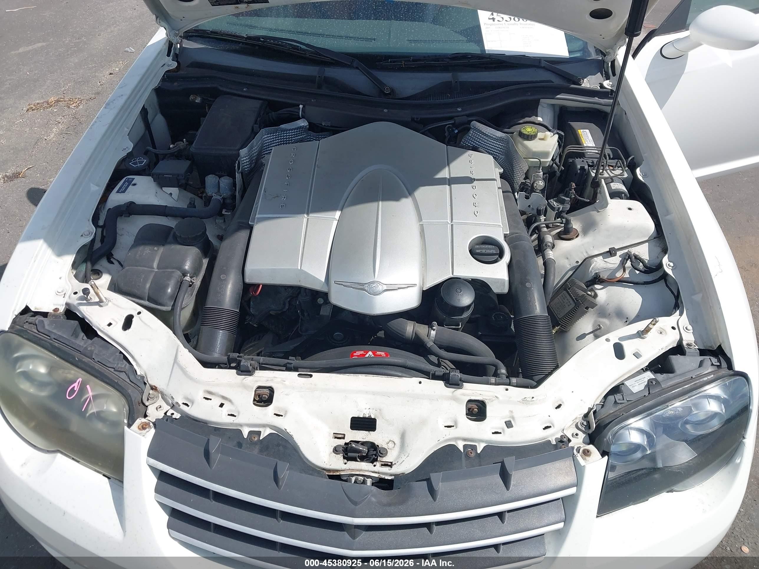 2004 Chrysler Crossfire   White vin: 1C3AN69L04X016481