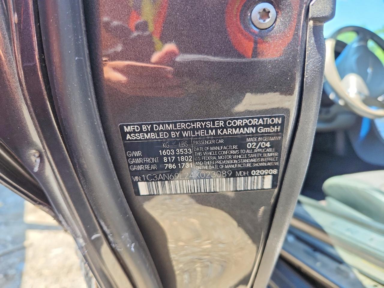 2004 Chrysler Crossfire Limited Gray vin: 1C3AN69L24X023089