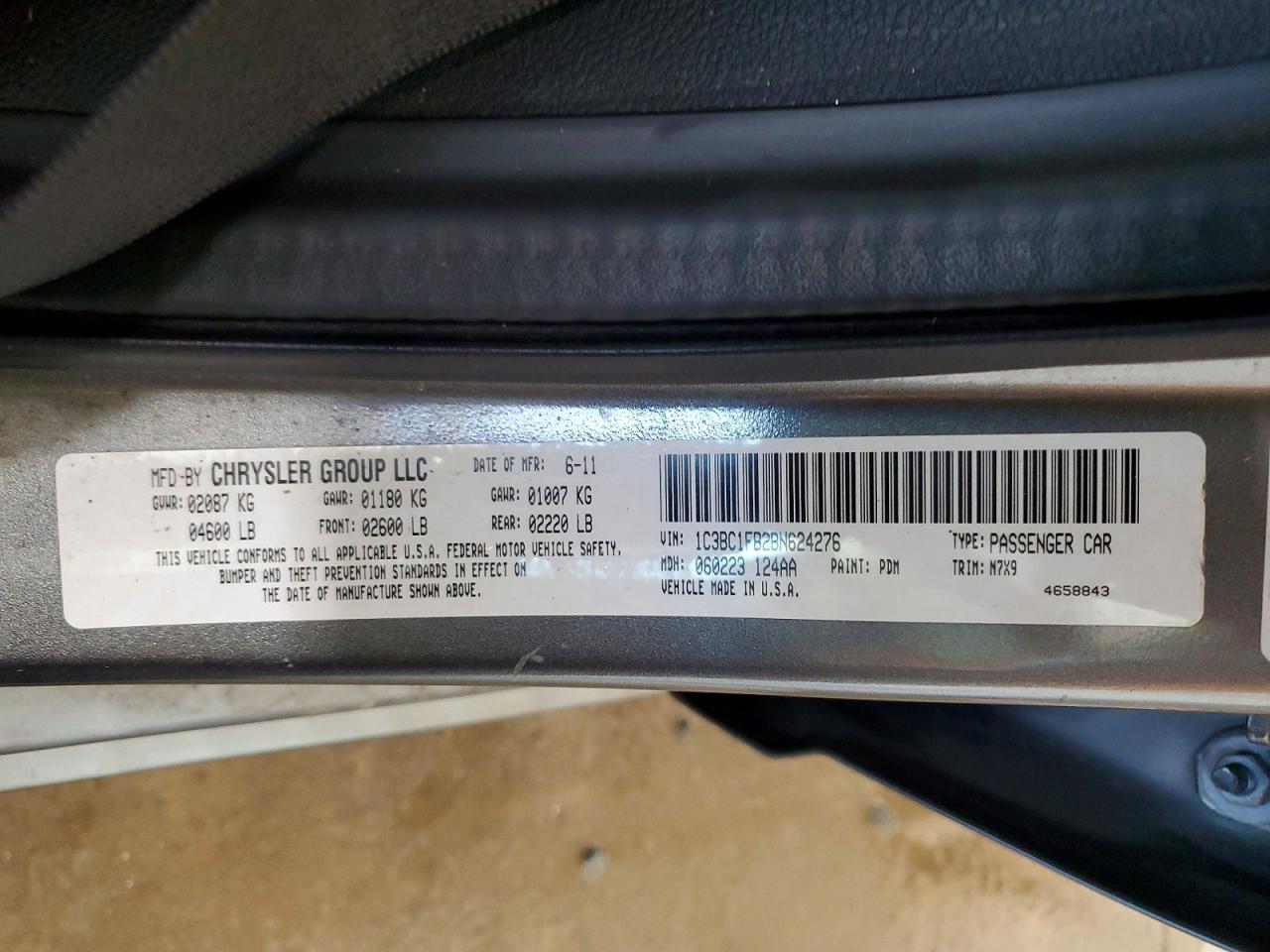 2011 Chrysler 200 Touring Gray vin: 1C3BC1FB2BN624276