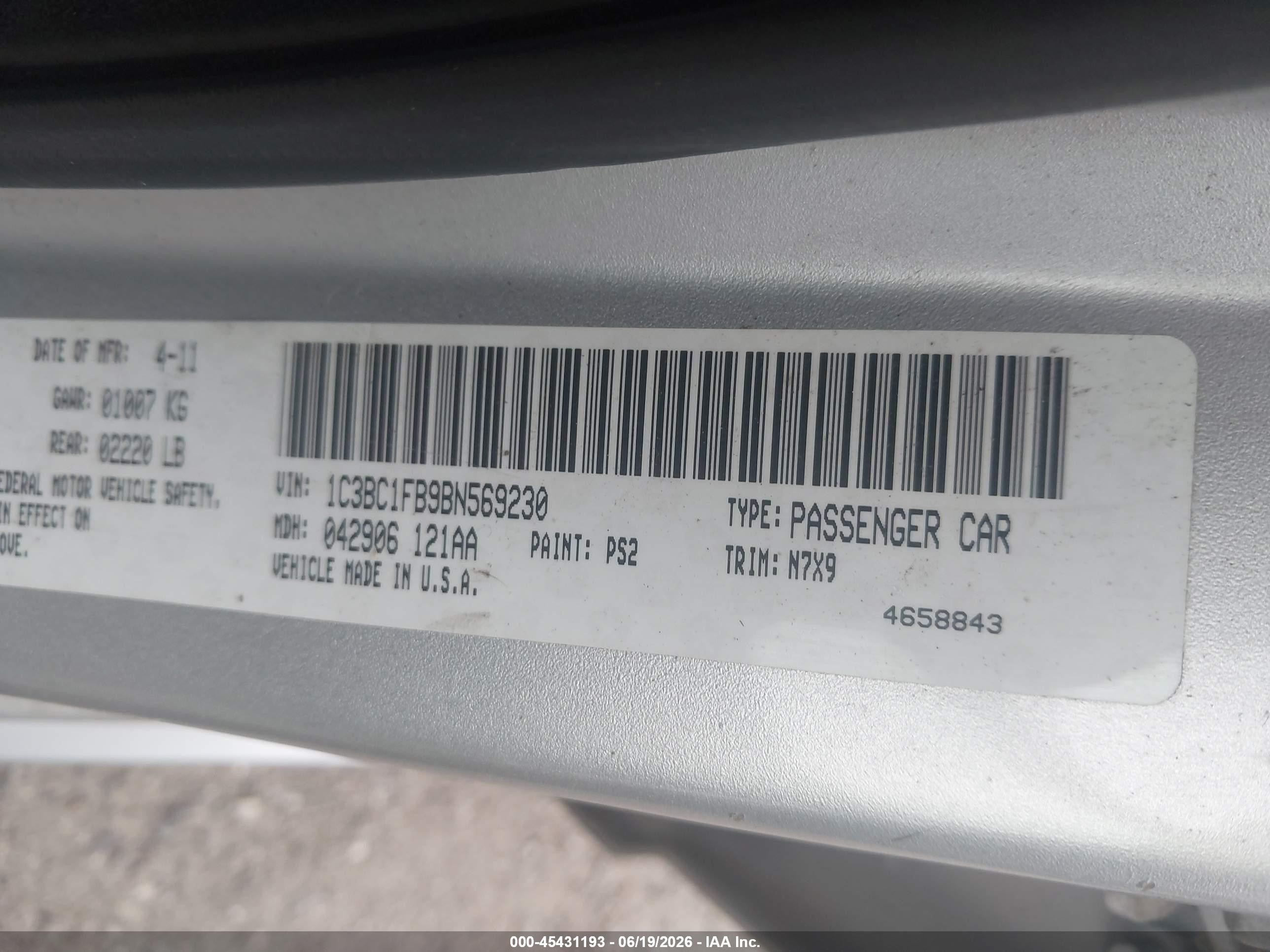 2011 Chrysler 200 Touring Silver vin: 1C3BC1FB9BN569230