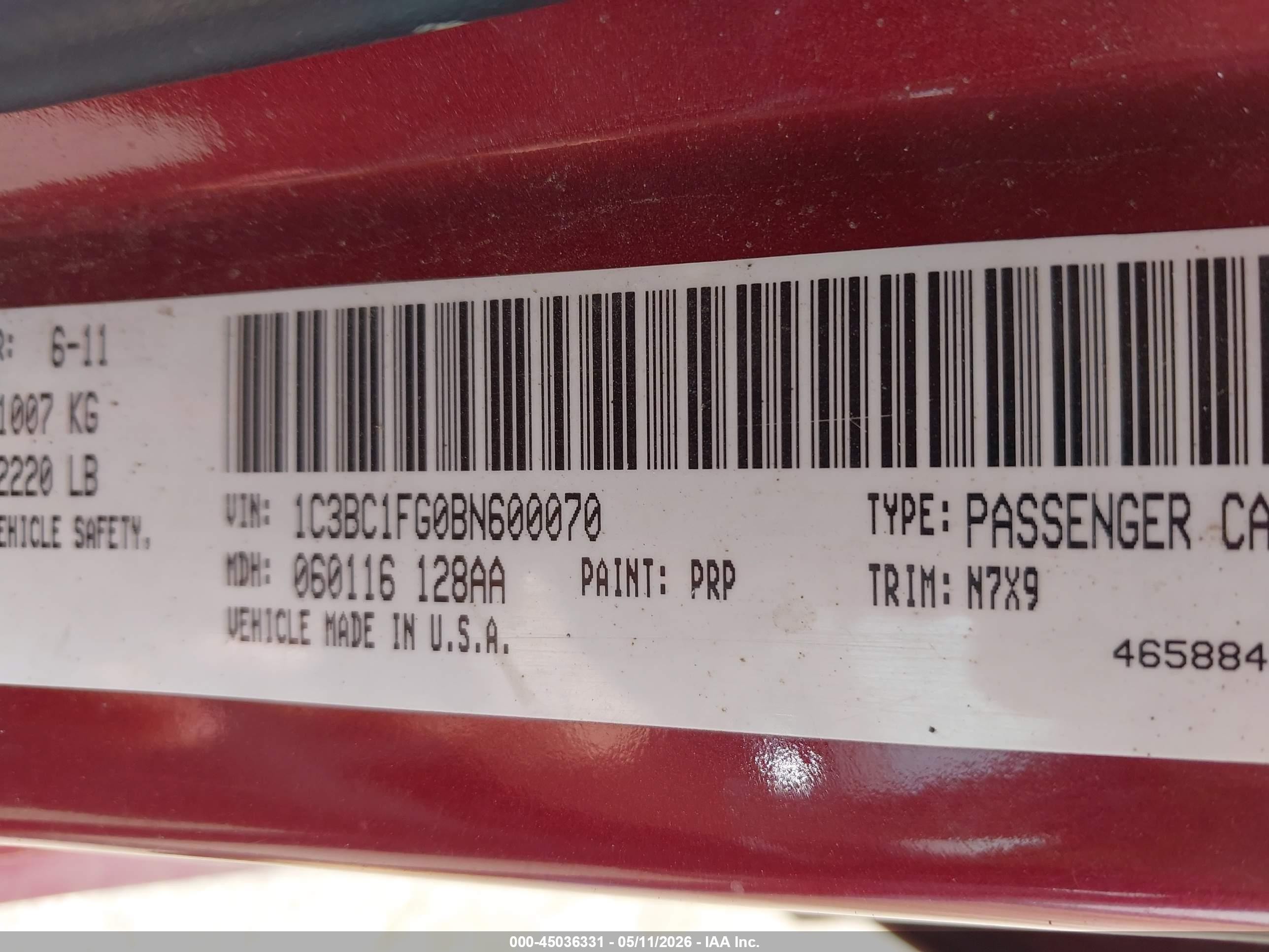 2011 Chrysler 200 Touring Red vin: 1C3BC1FG0BN600070