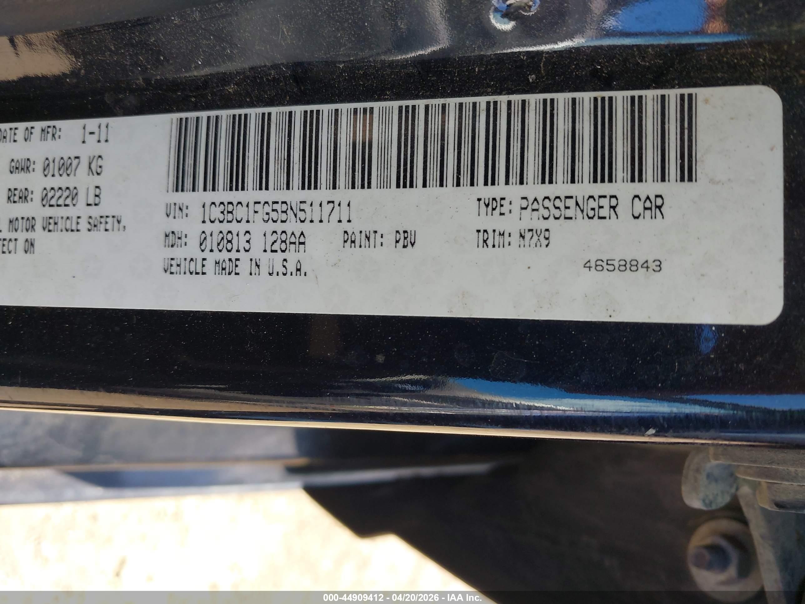 2011 Chrysler 200 Touring Черный vin: 1C3BC1FG5BN511711