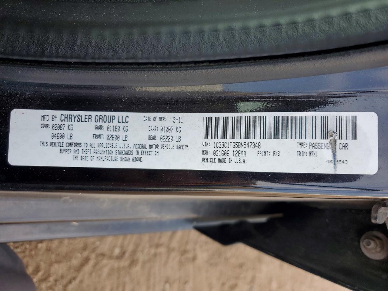 2011 Chrysler 200 Touring Black vin: 1C3BC1FG5BN547348