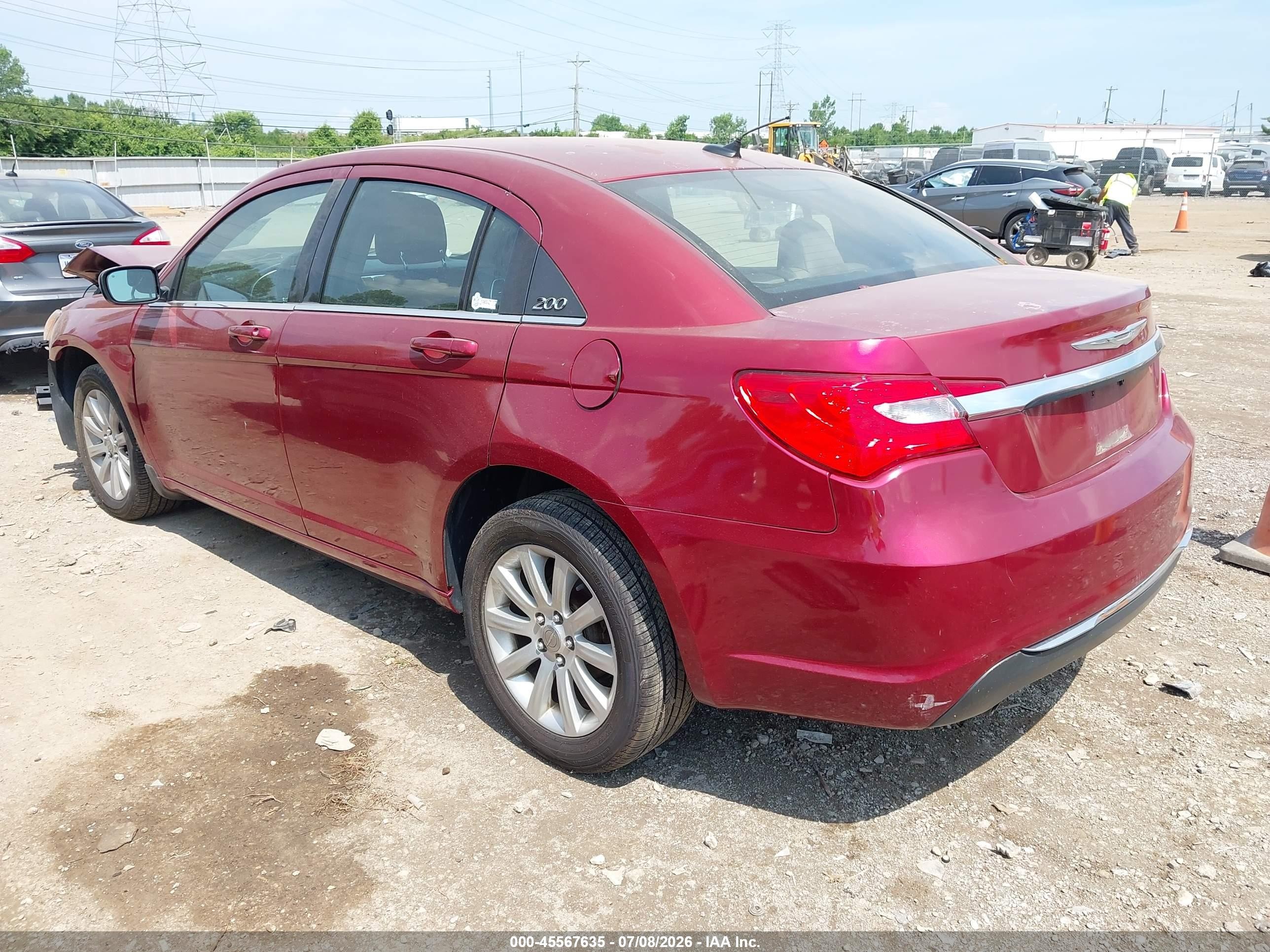 2011 Chrysler 200 Touring Red vin: 1C3BC1FG8BN594826