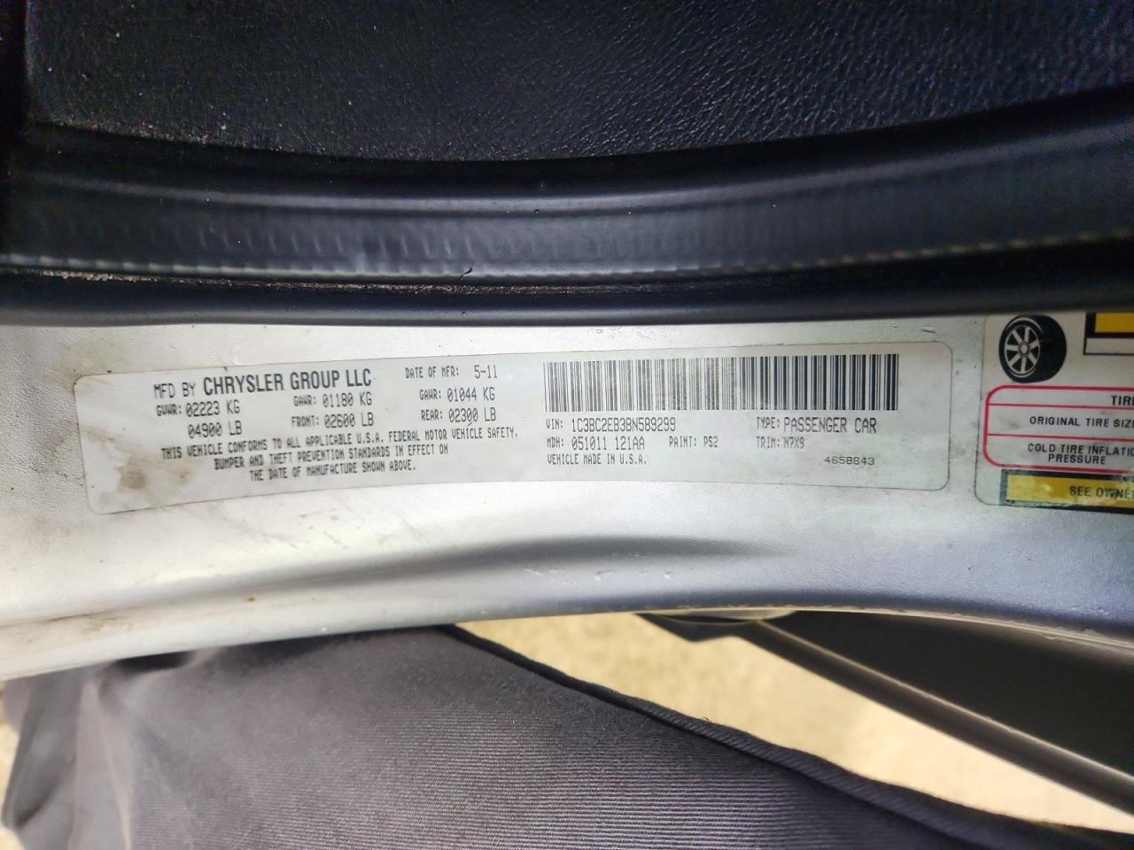2011 Chrysler 200 Touring Silver vin: 1C3BC2EB3BN589299