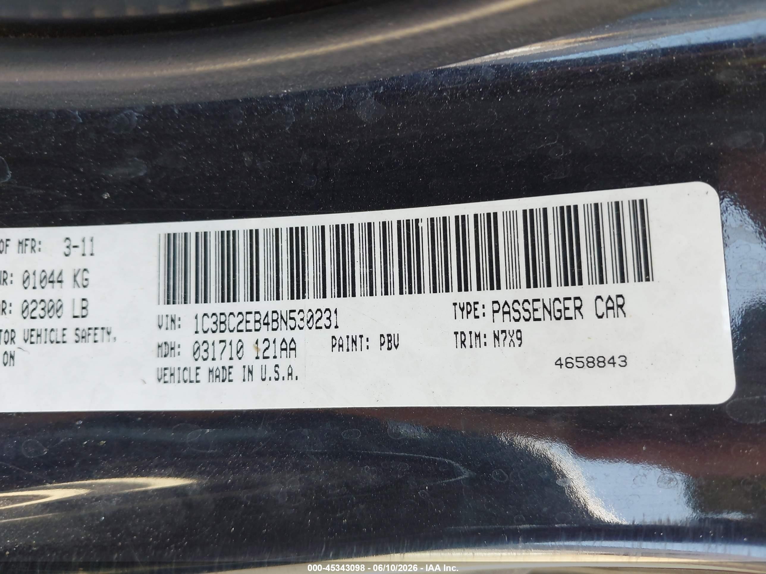 2011 Chrysler 200 Touring Blue vin: 1C3BC2EB4BN530231