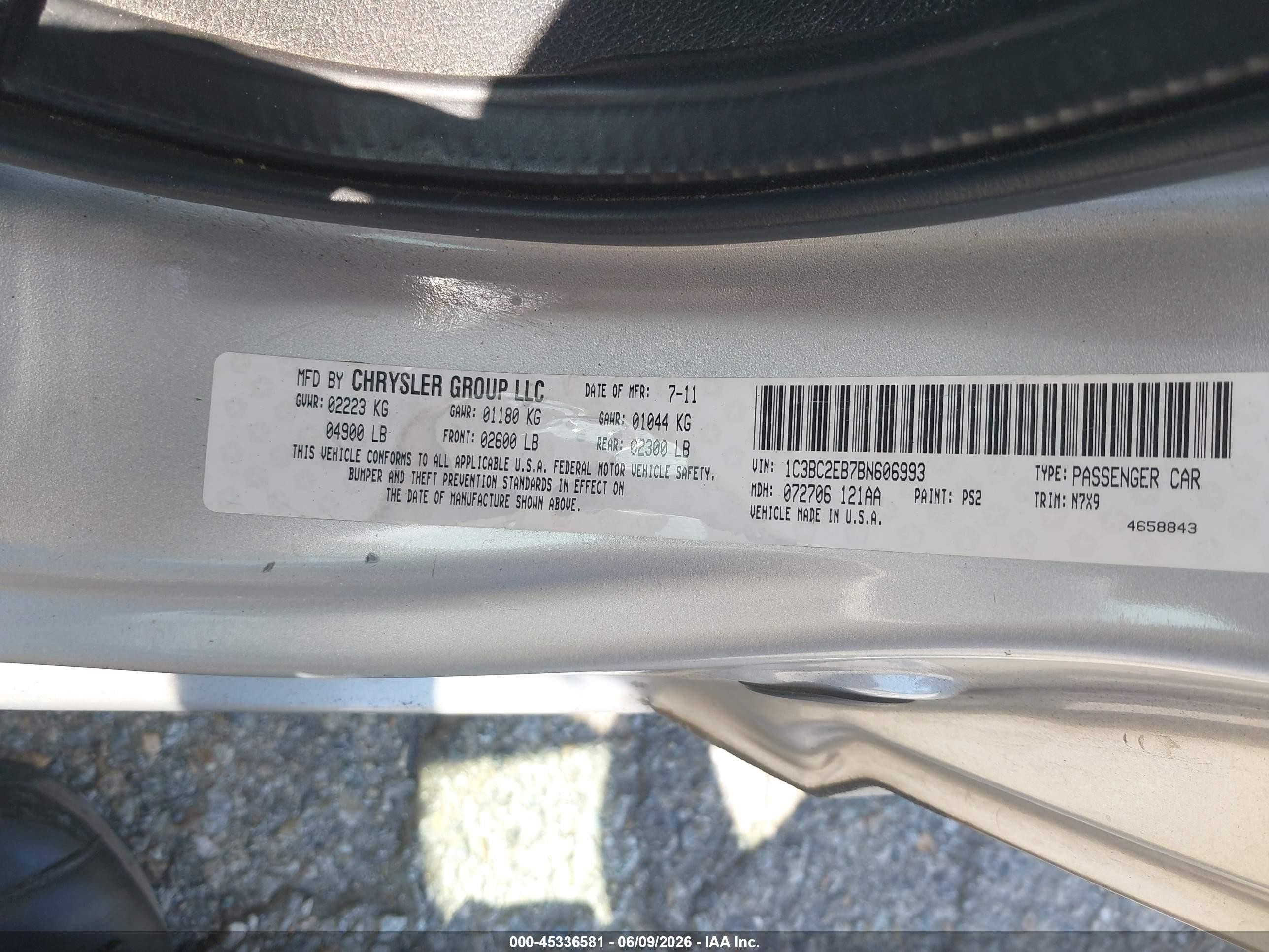 2011 Chrysler 200 Touring Gray vin: 1C3BC2EB7BN606993