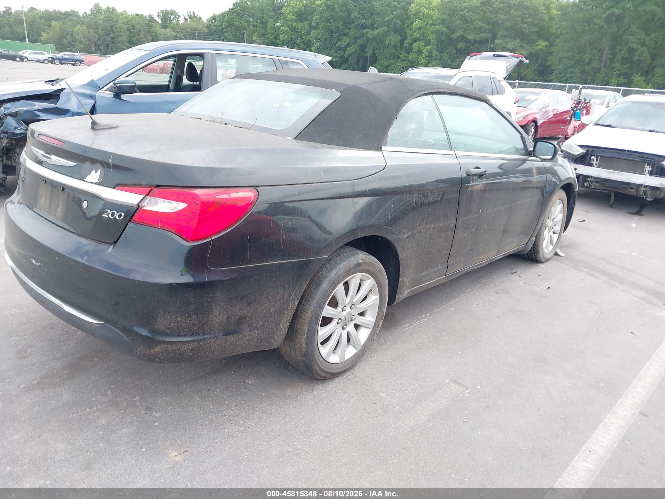 2011 Chrysler 200 Touring Black vin: 1C3BC2EG4BN529818