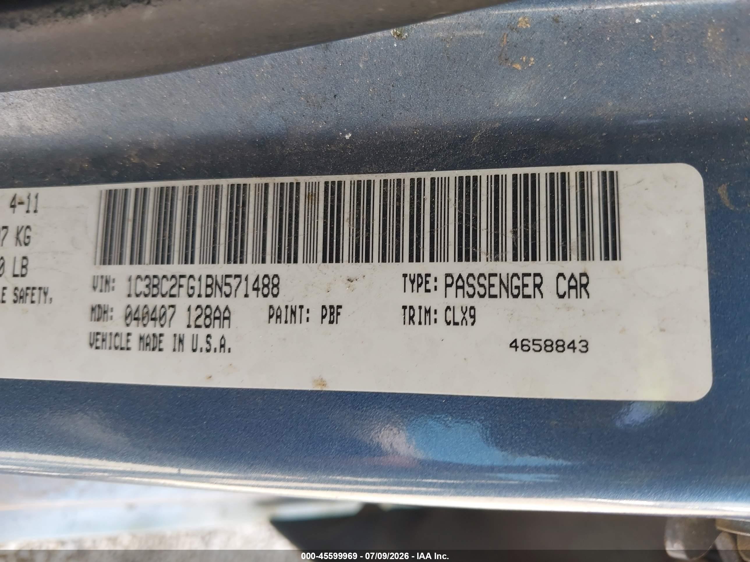 2011 Chrysler 200 Limited Blue vin: 1C3BC2FG1BN571488