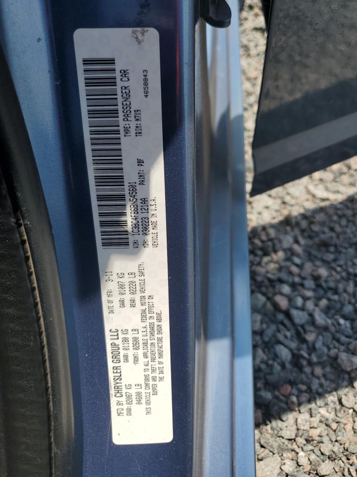 2011 Chrysler 200 Lx Blue vin: 1C3BC4FB6BN545601