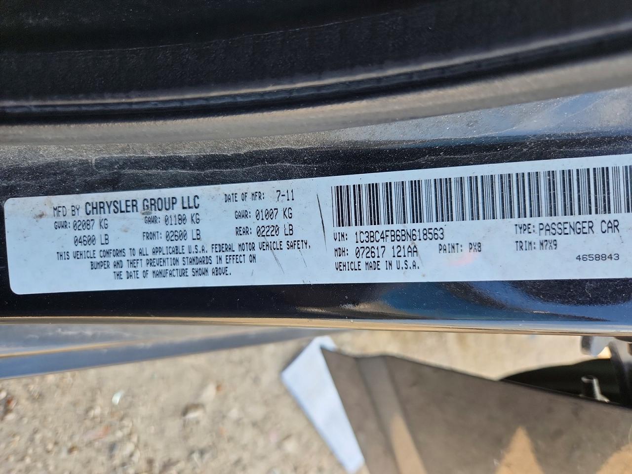 2011 Chrysler 200 Lx Black vin: 1C3BC4FB6BN618563