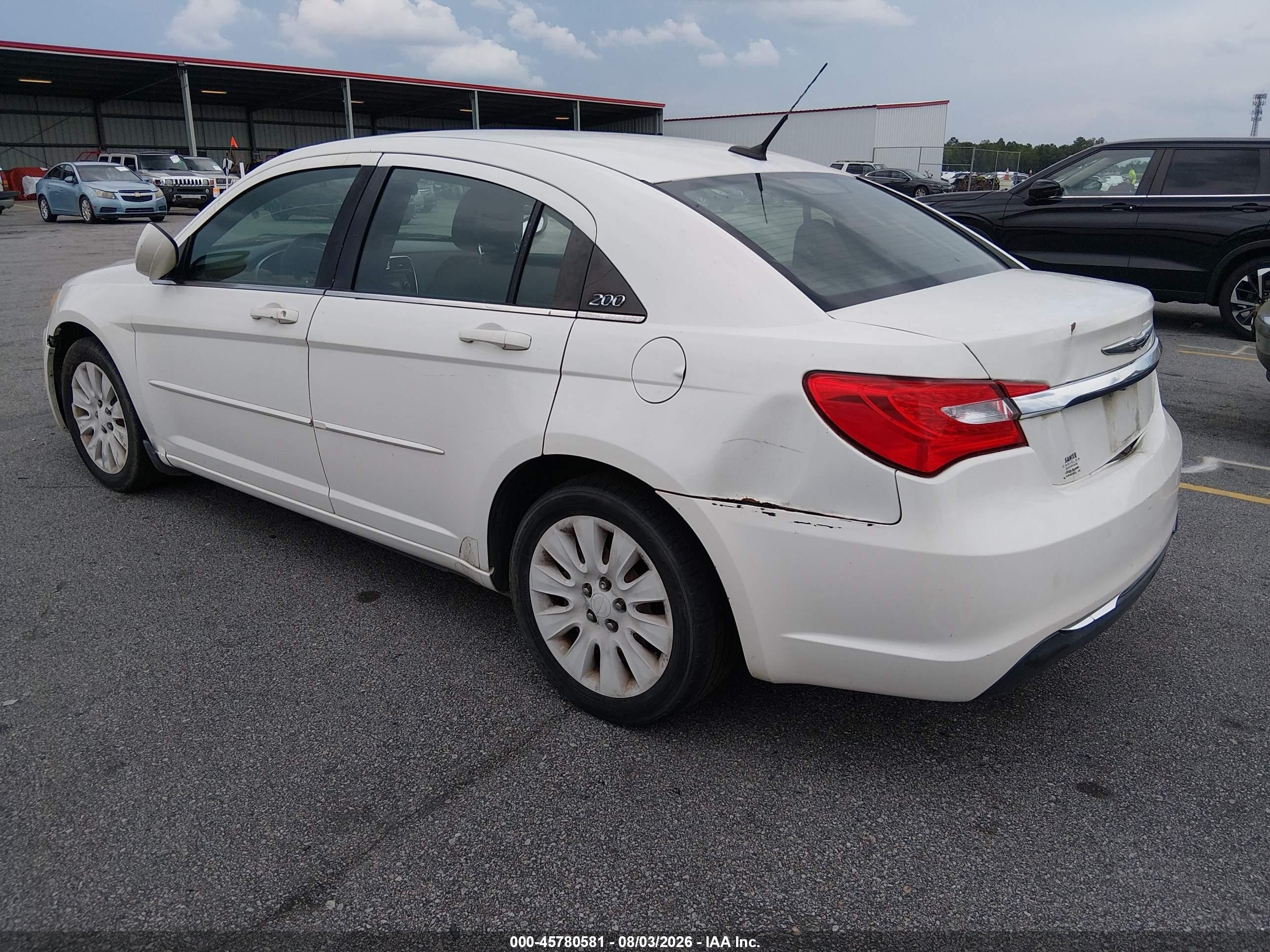 2011 Chrysler 200 Lx White vin: 1C3BC4FB8BN515693