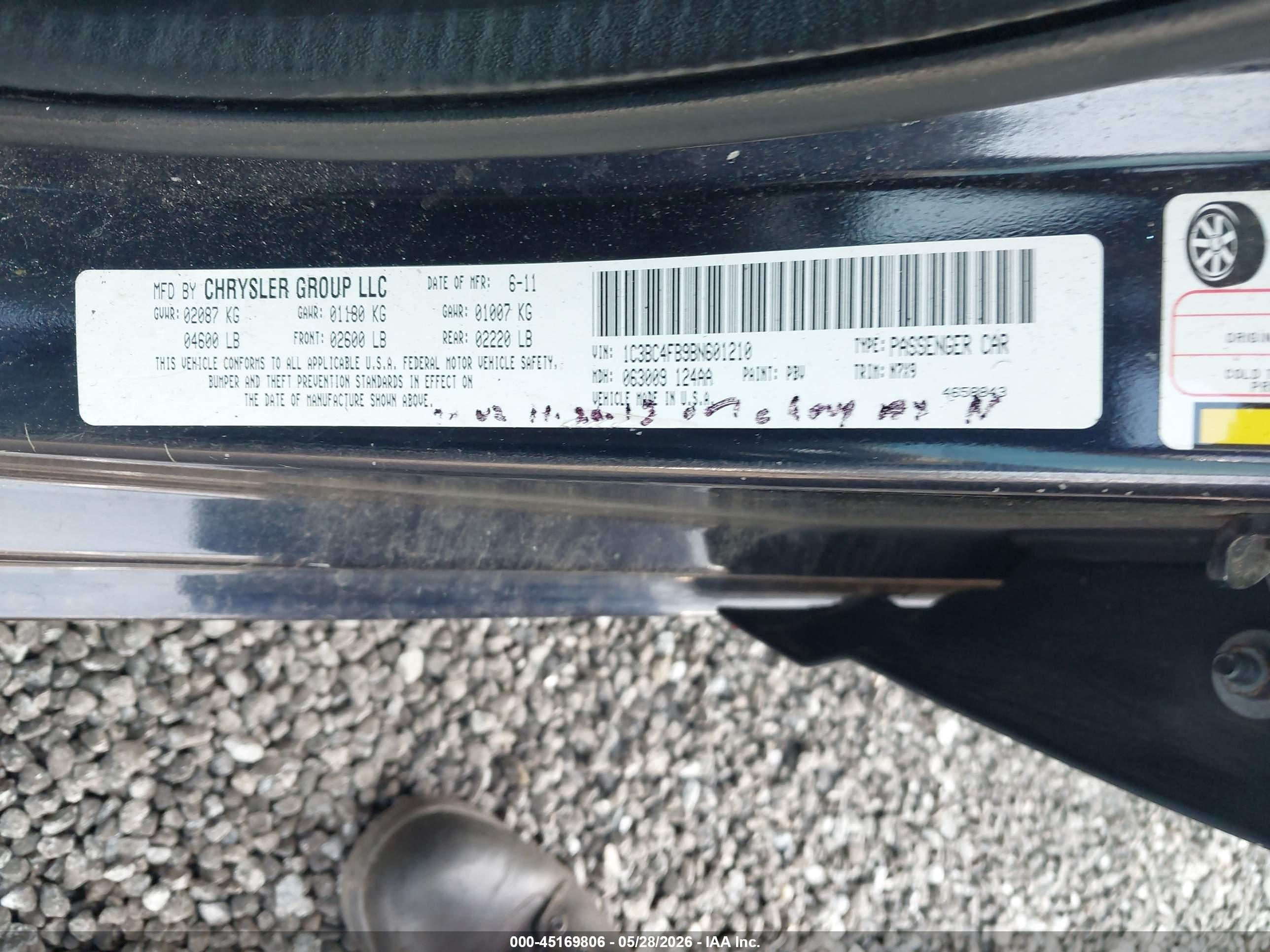 2011 Chrysler 200 Lx Black vin: 1C3BC4FB9BN601210
