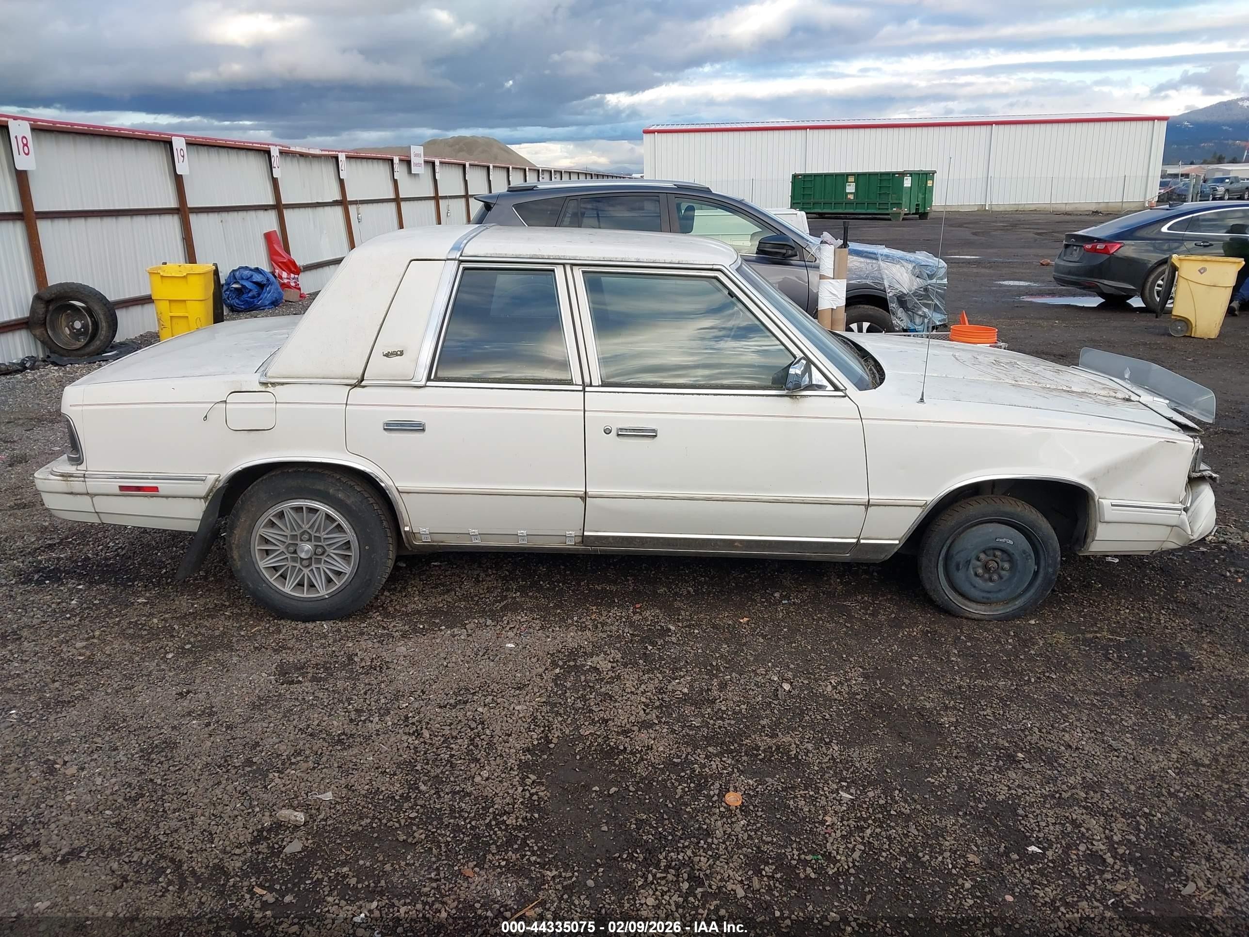 1987 Chrysler Lebaron   Белый vin: 1C3BC56K3HF309657